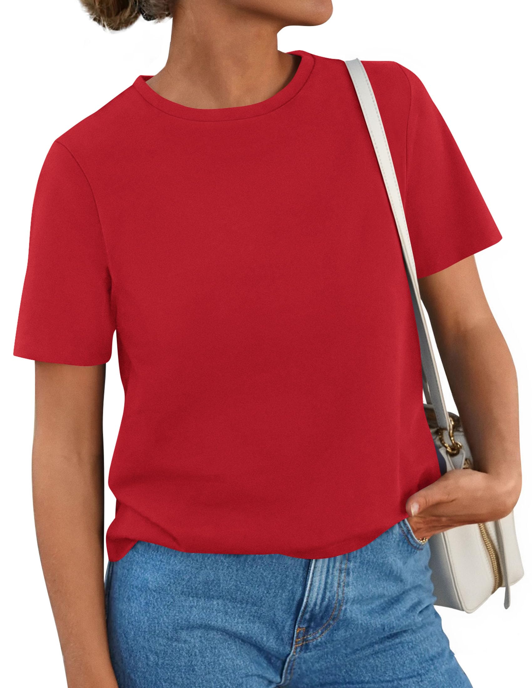 Women's Short Sleeve Cotton Tops Summer Casual T-Shirt 2026