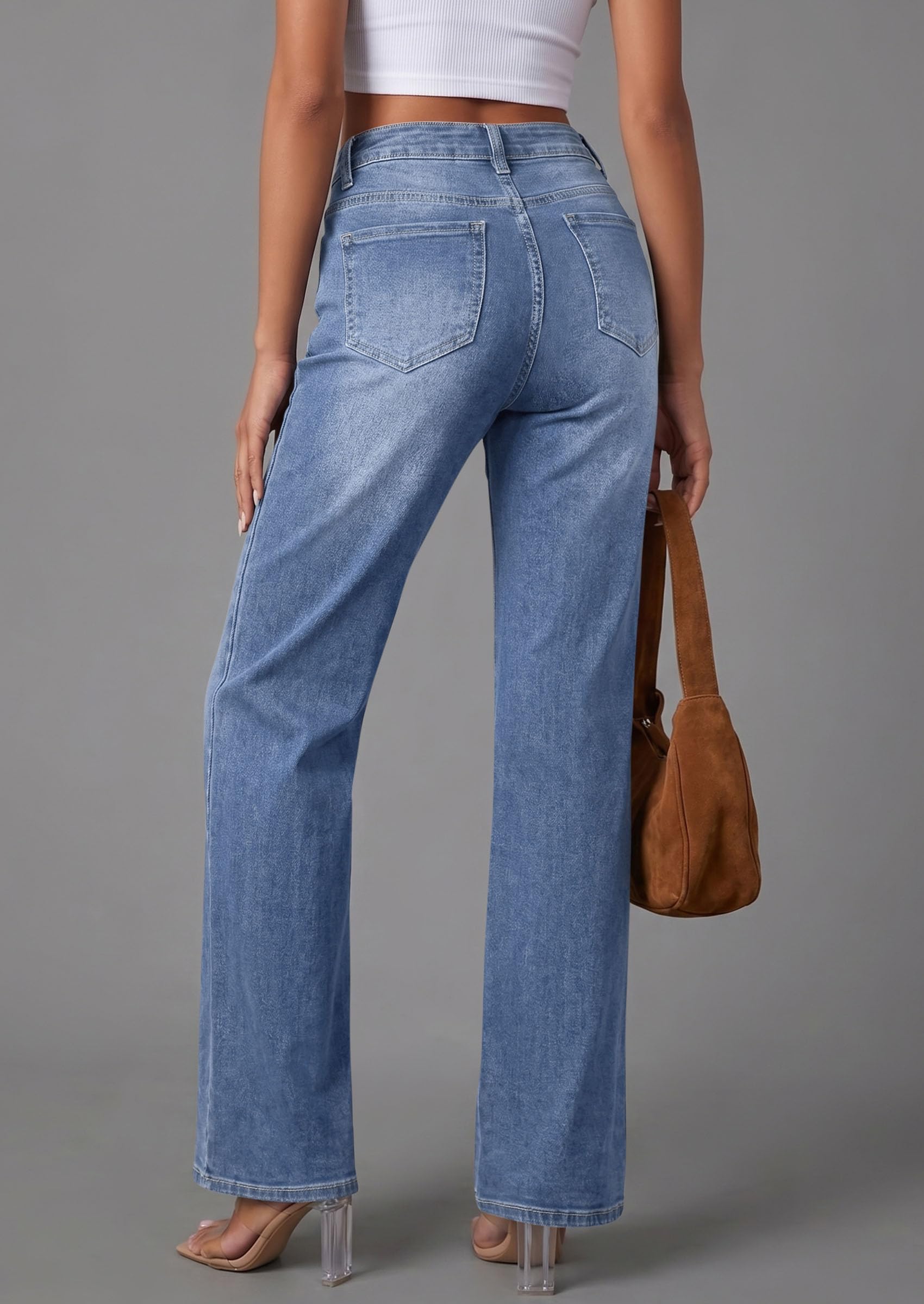 High Waisted Wide Leg Jeans for Women 2026 Trendy,Dusk Blue,4