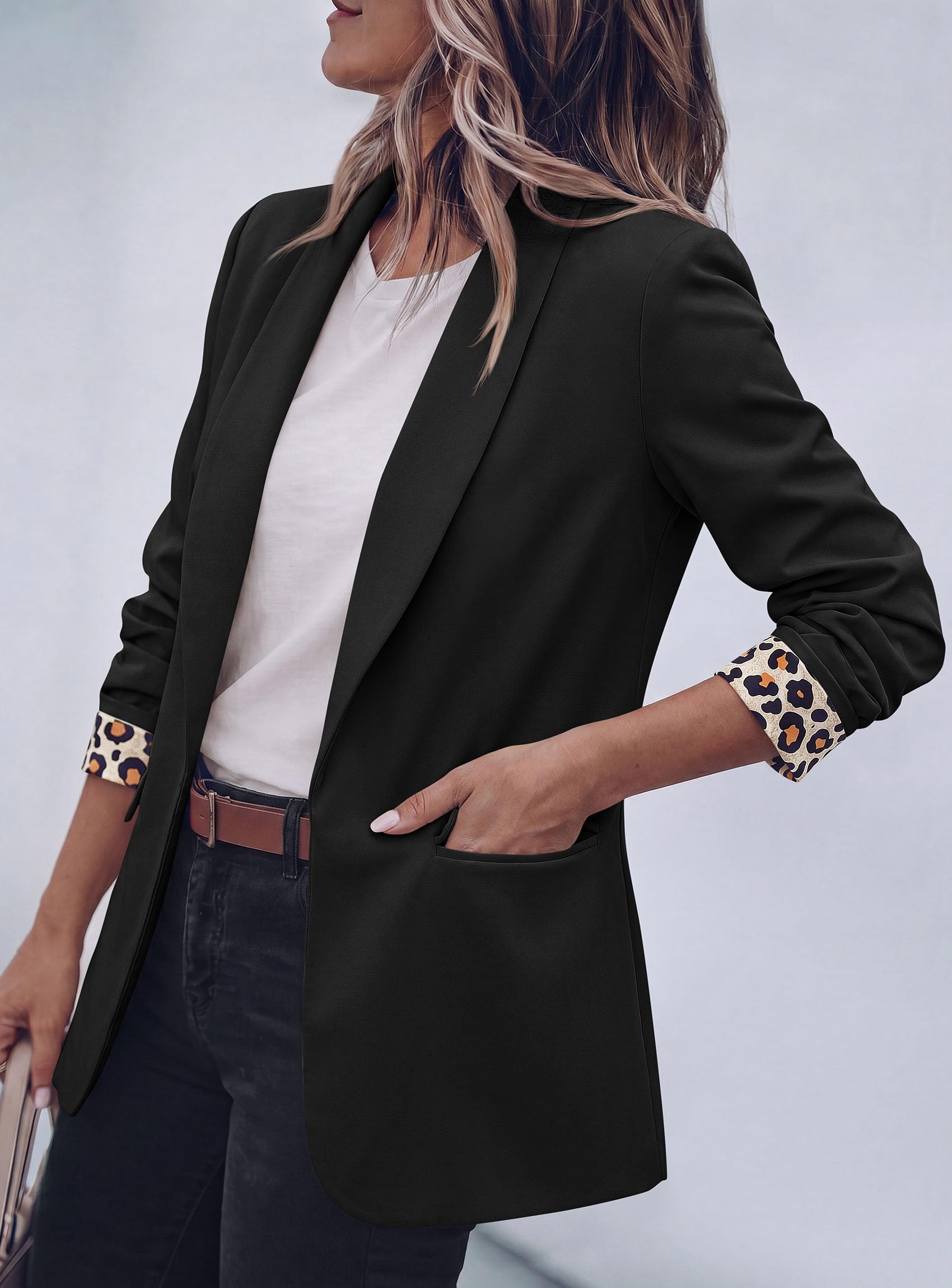 Blazers for Women Business Casual Open Front Lapel Suit Jacket
