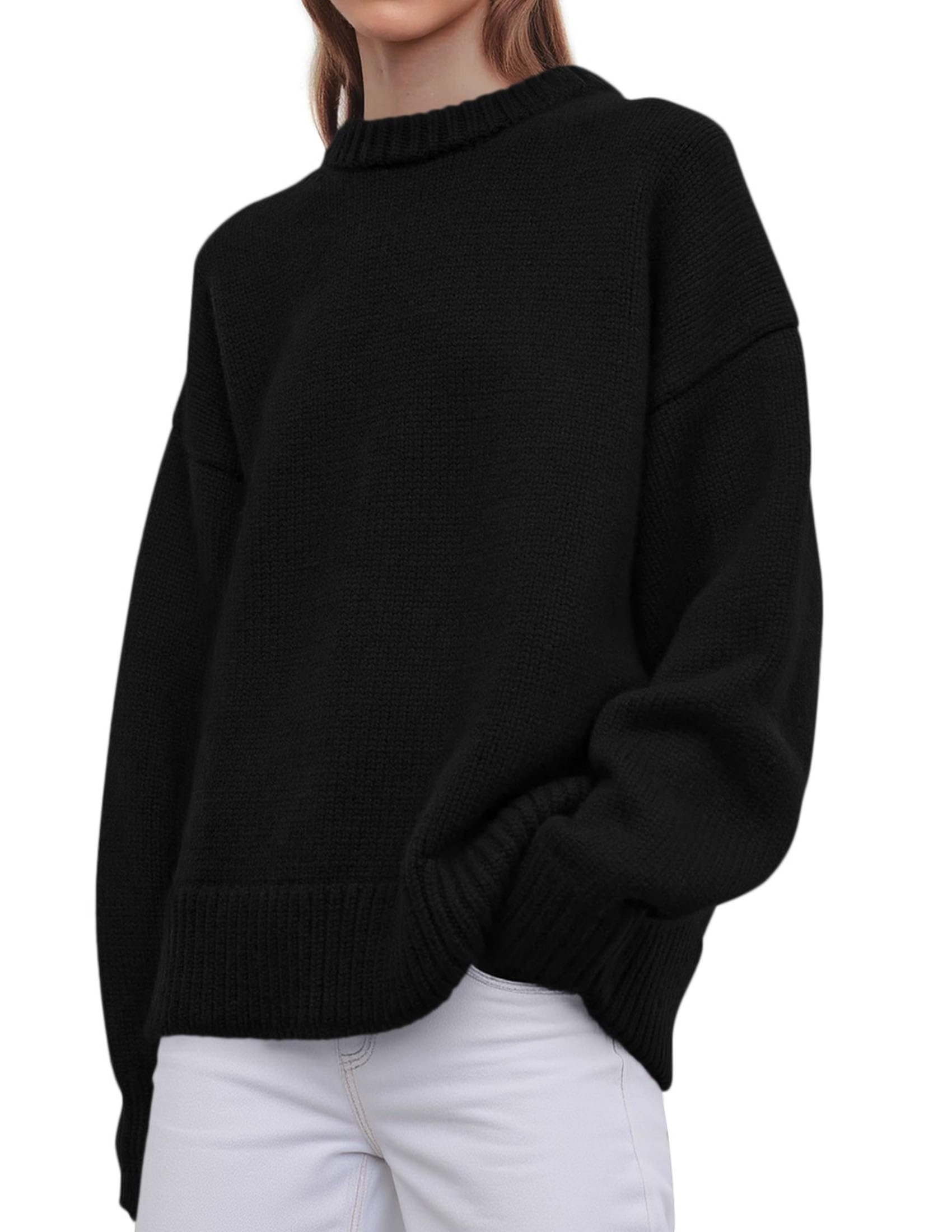 Casual Rollneck Sweater Womens Fall Fashion 2026 Black,L