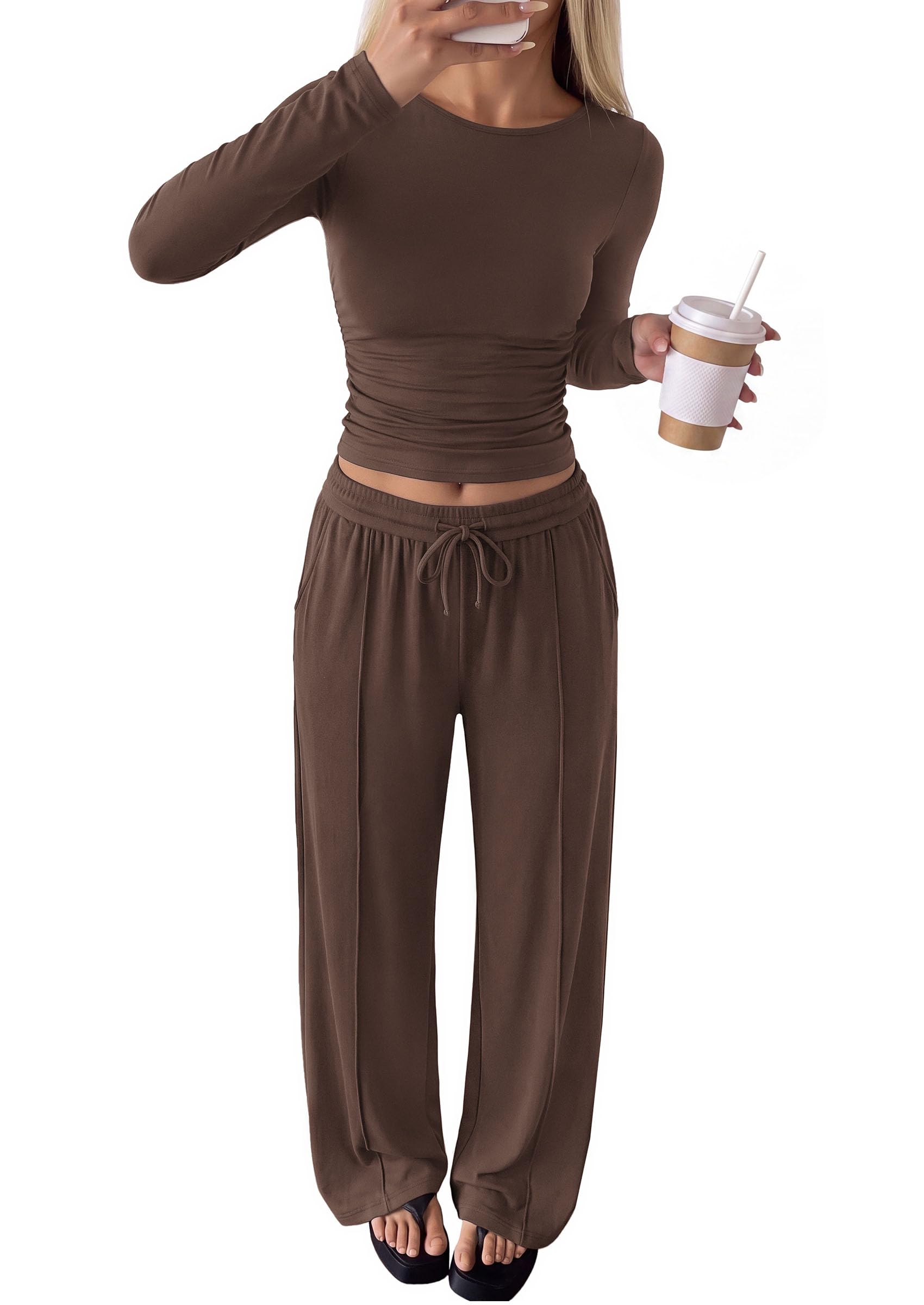 Womens 2 Piece Lounge Sets Fall Fashion Airport Travel Outfits