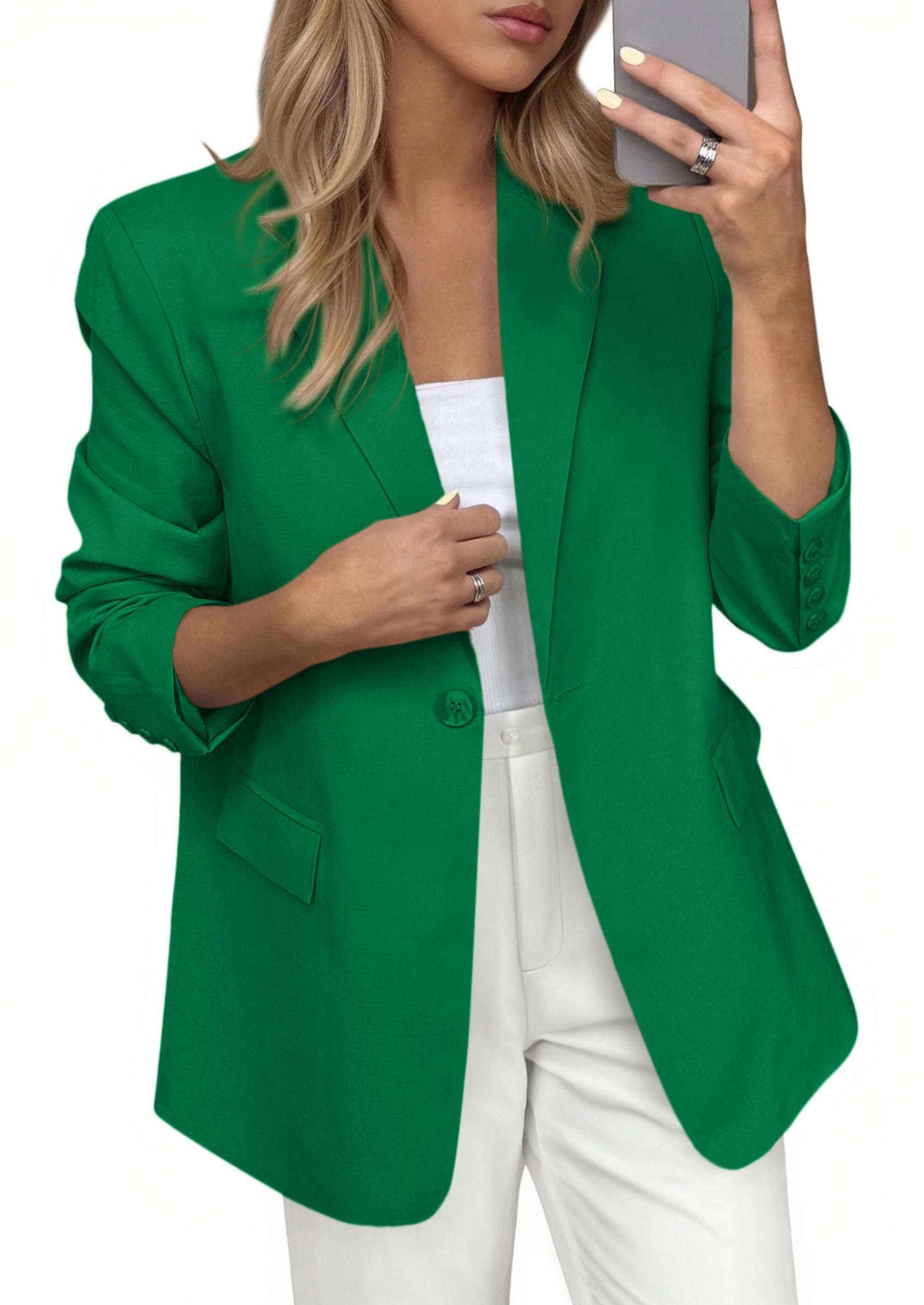 Blazers for Women Business Casual Outfits Green,S