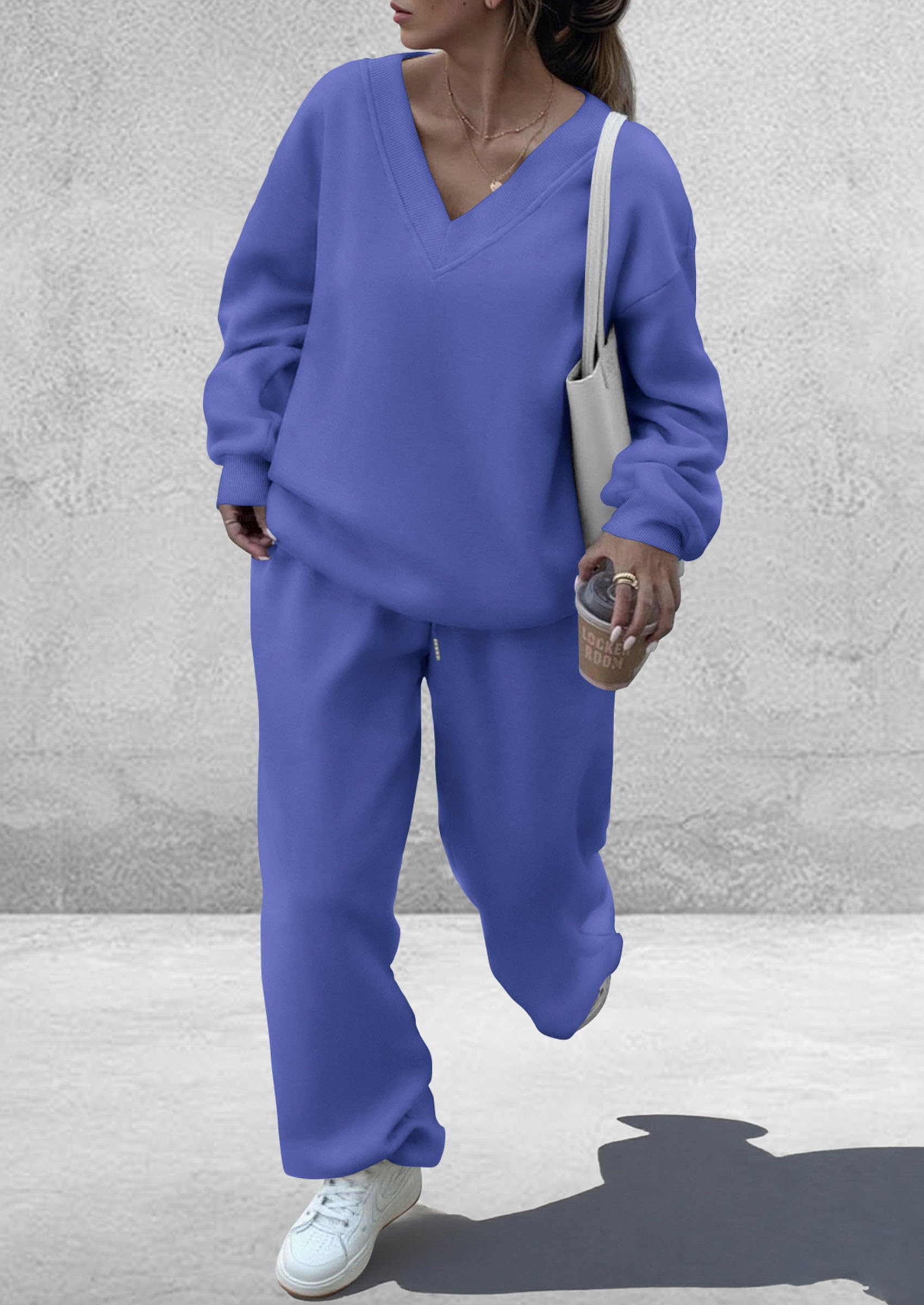Womens 2 Piece Outfits Fall Sweatsuits,Blue,S