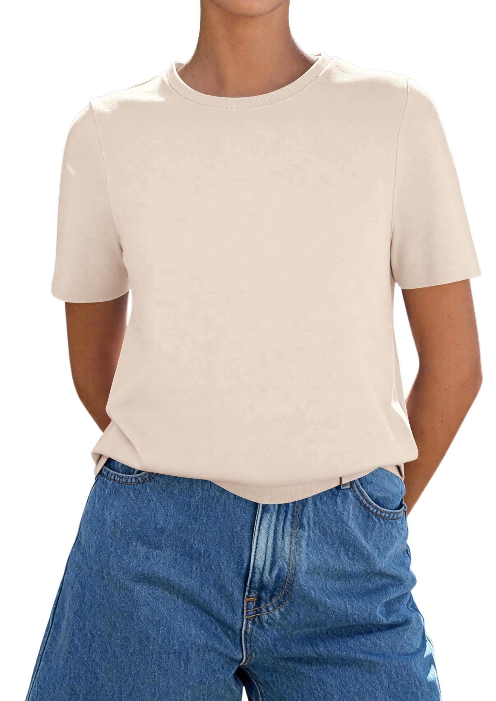 Women's Short Sleeve Cotton Tops Summer Casual T-Shirt 2026