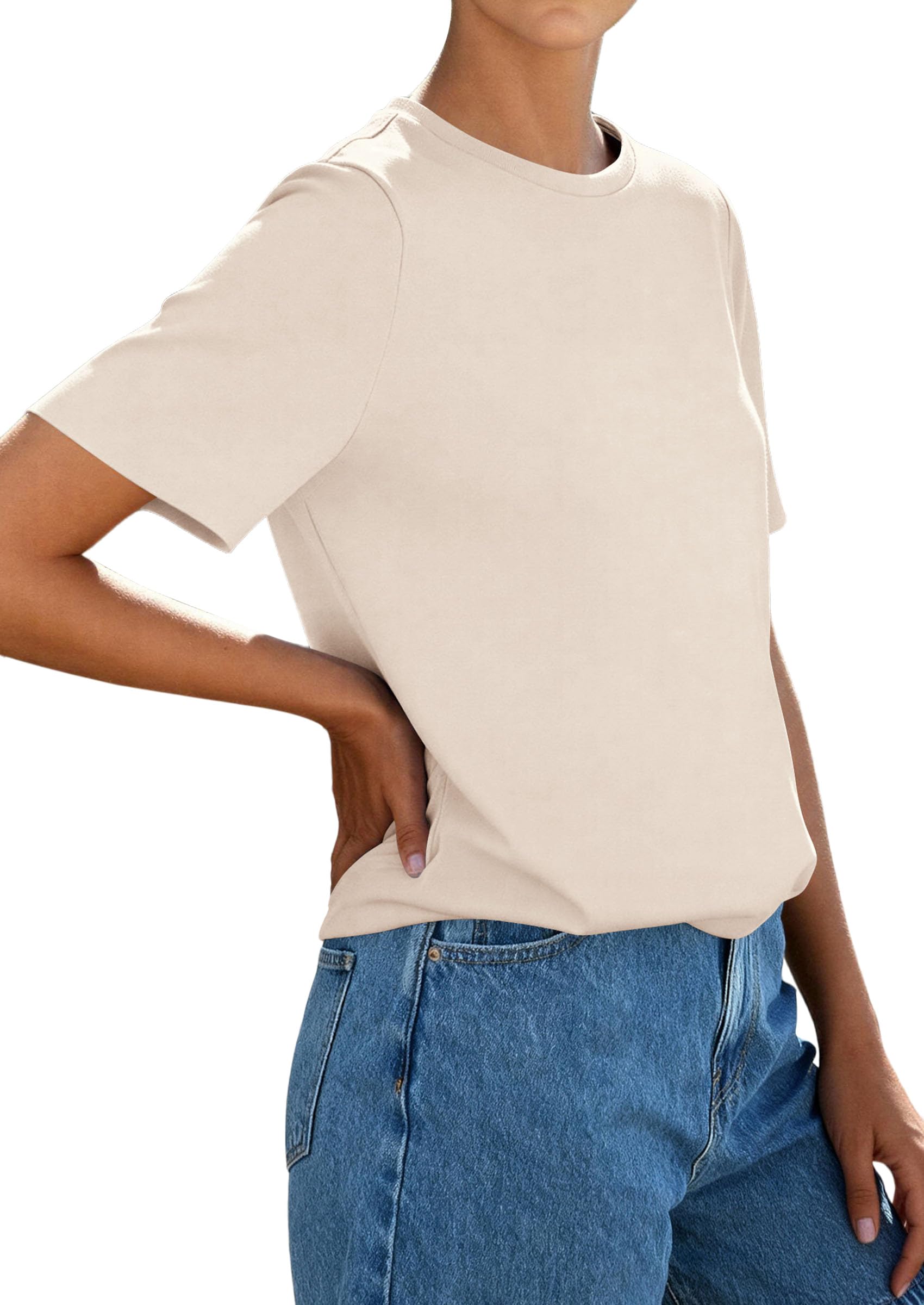 Women's Short Sleeve Cotton Tops Summer Casual T-Shirt 2026