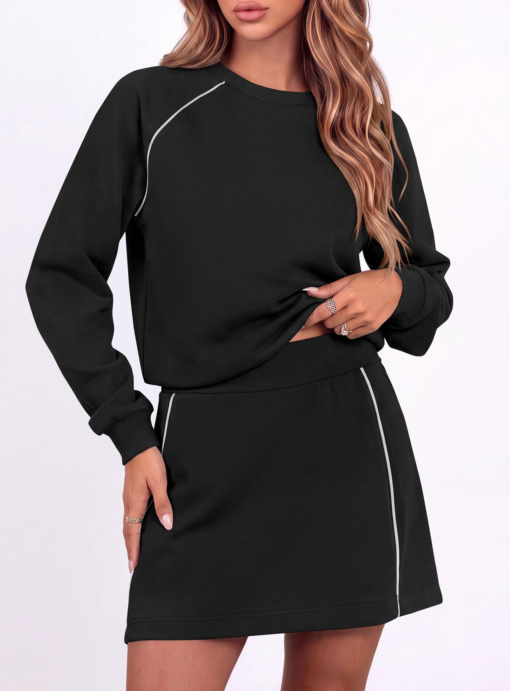 Women's Two Piece Airport Outfits Matching Skirt Sets