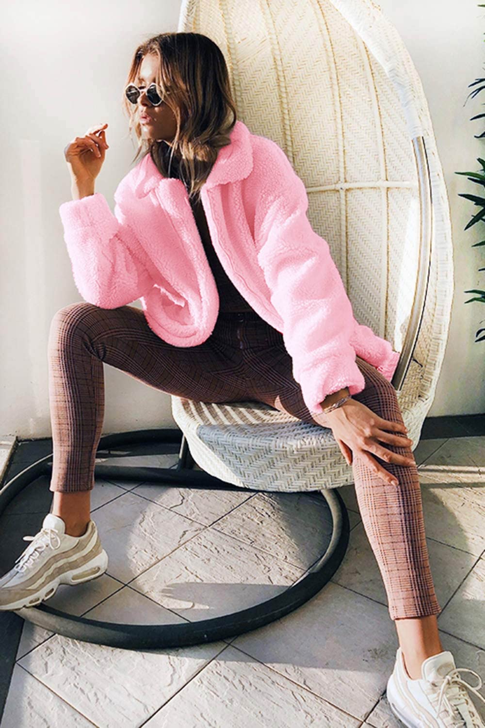 Oversized Sherpa Fleece Jacket Women's Winter Coats Outerwear