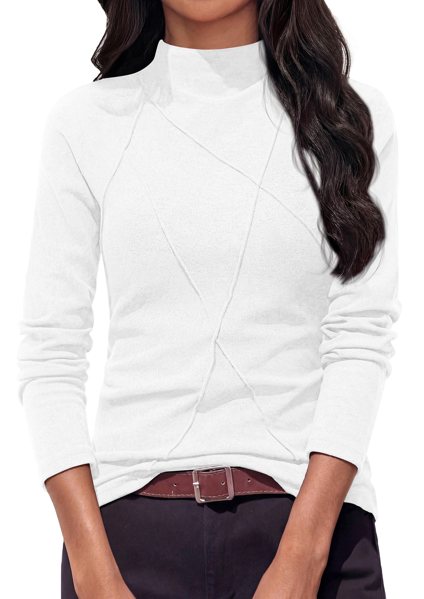 Women's Mock Neck Long Sleeve Shirts Underscrub Fall Tops
