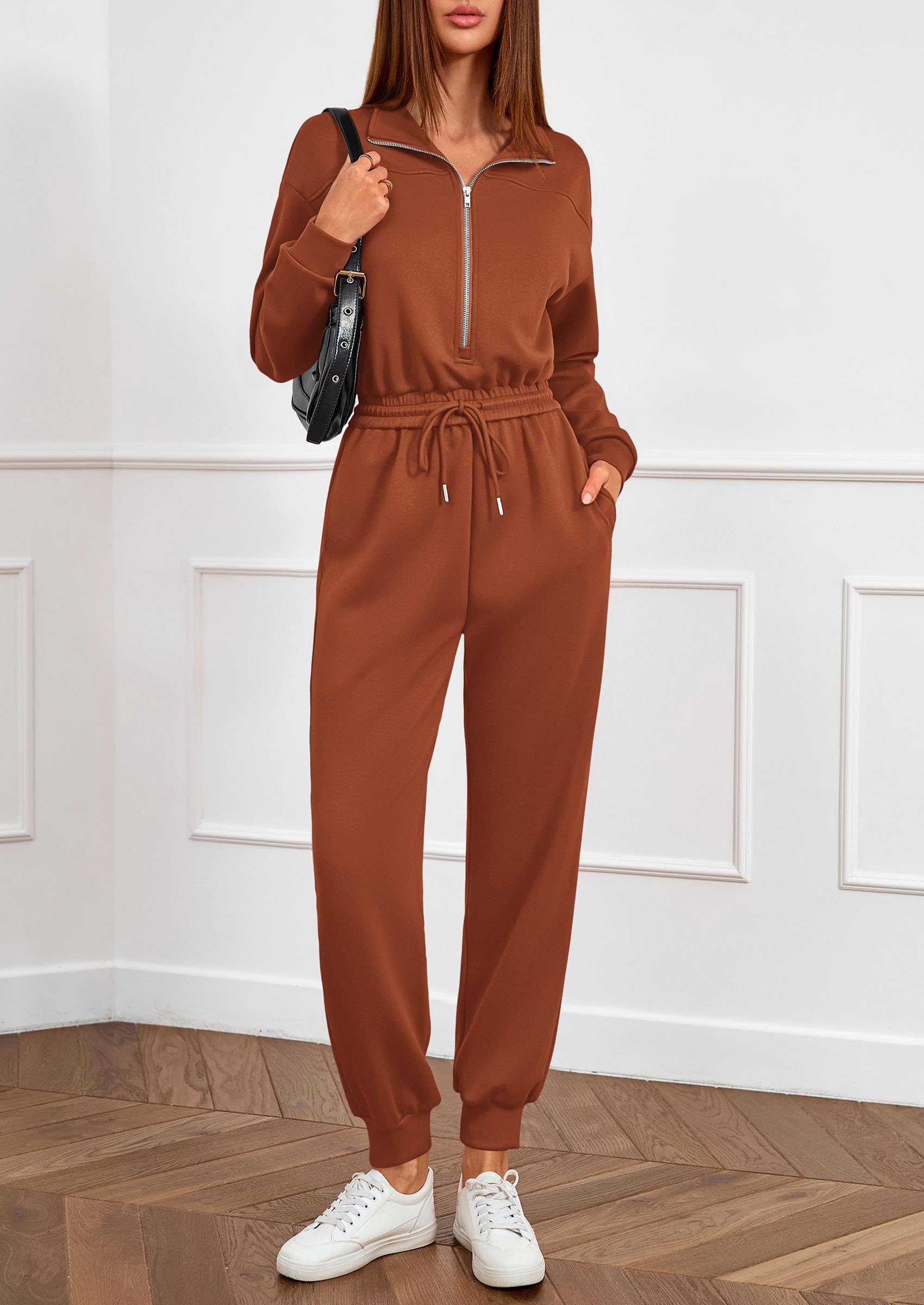 Long Sleeve Jumpsuits for Women Fall One Piece Travel Outfits