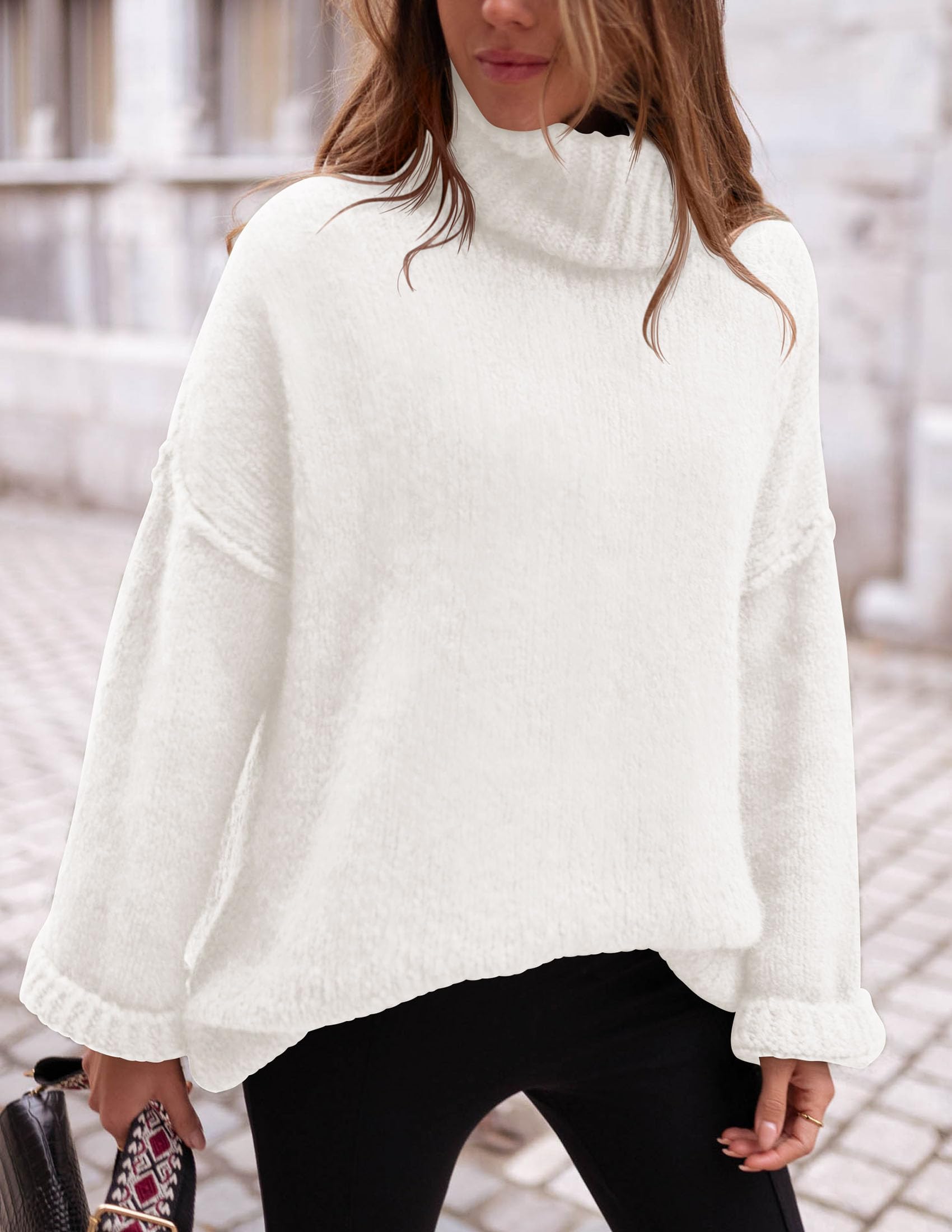 Women's Cozy Chunky Knit Oversized Fall Turtleneck Sweaters