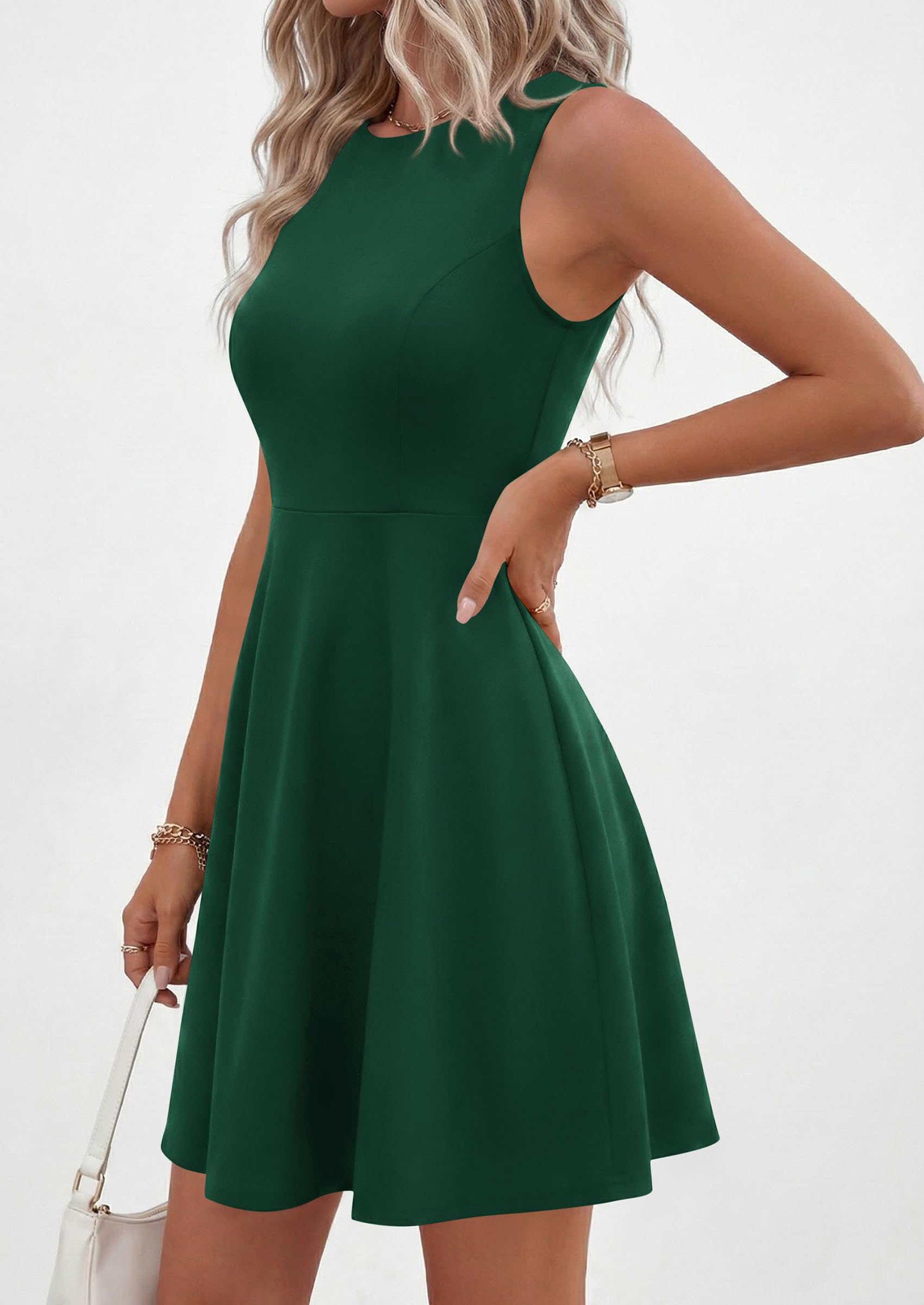 A Line Cocktail Dresses for Women Elegant, Dark Green,S