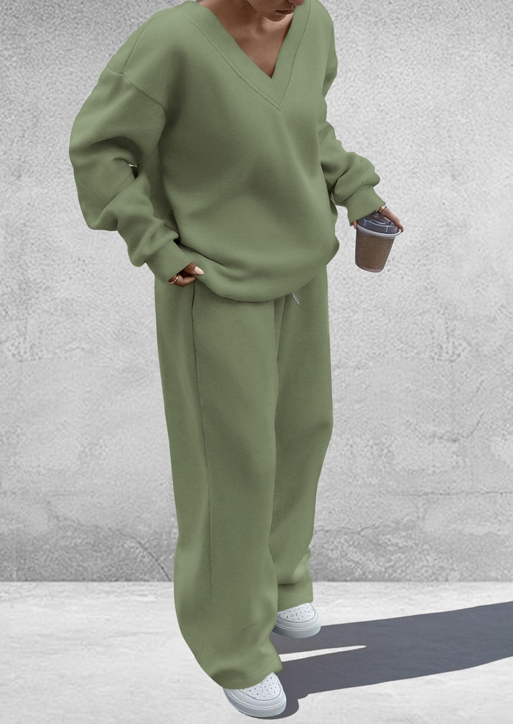 Womens 2 Piece Outfits Fall Sweatsuits,Green,S
