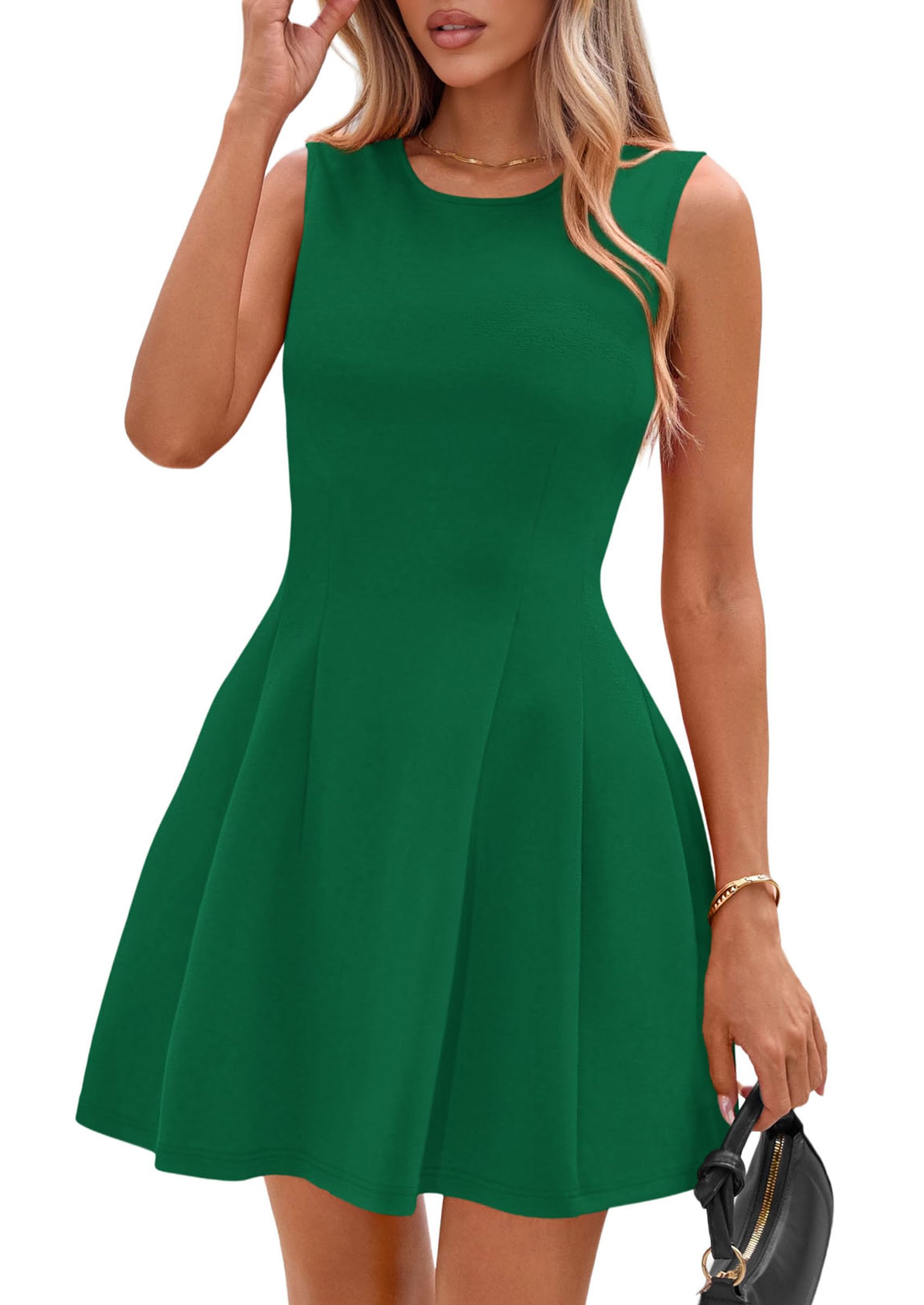 Women's A Line Elegant Summer Cocktail Dresses, Green,XS
