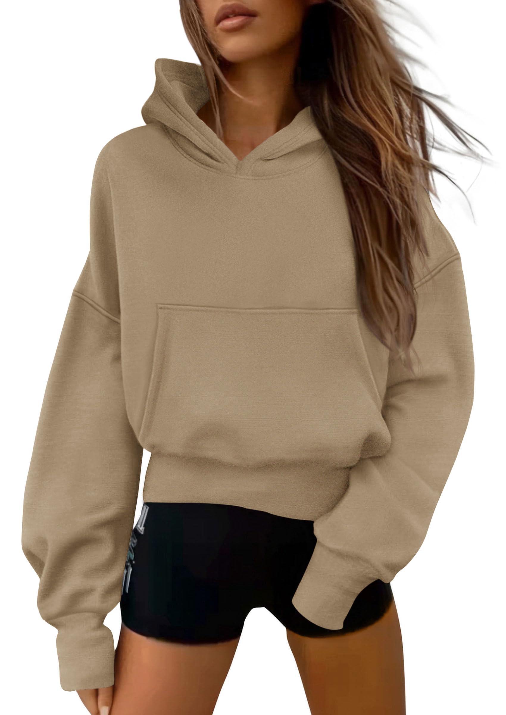 Women's Fall Half Zip Cropped Hoodie Sweatshirt