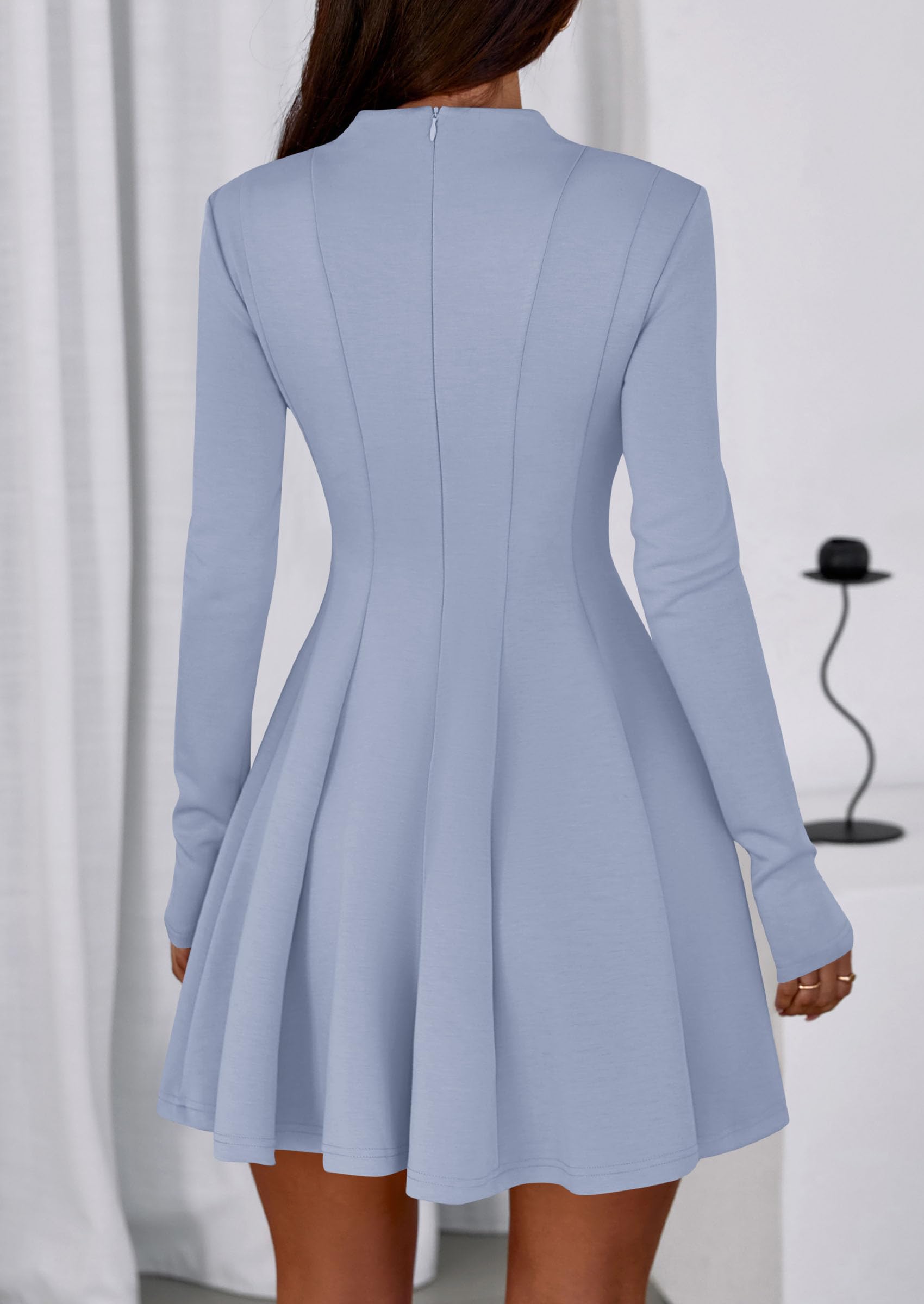 Fall Dresses for Women Long Sleeve Flowy Mini Homecoming Dress