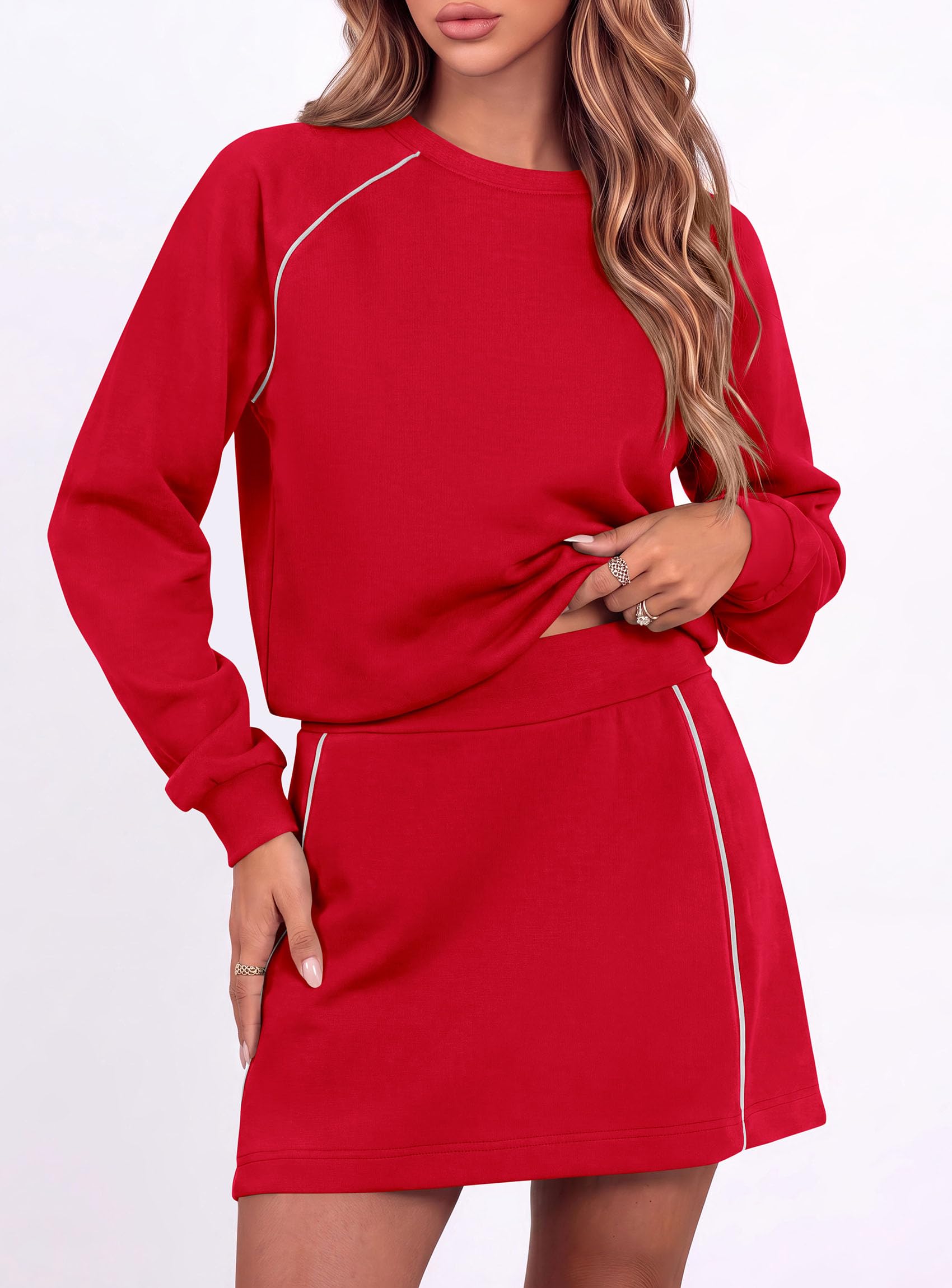 Women's Two Piece Airport Outfits Matching Skirt Sets