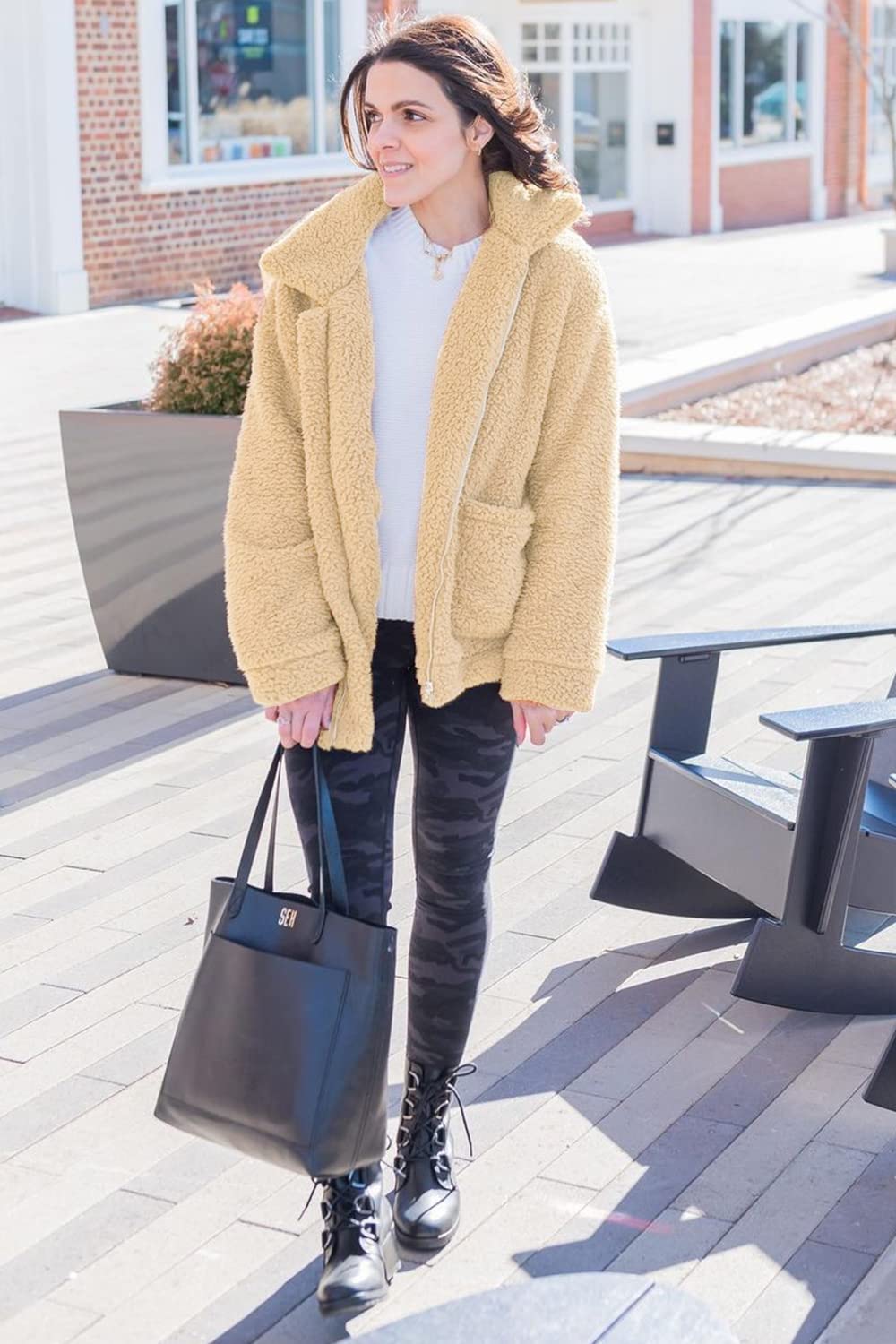 Oversized Sherpa Fleece Jacket Women's Winter Coats Outerwear
