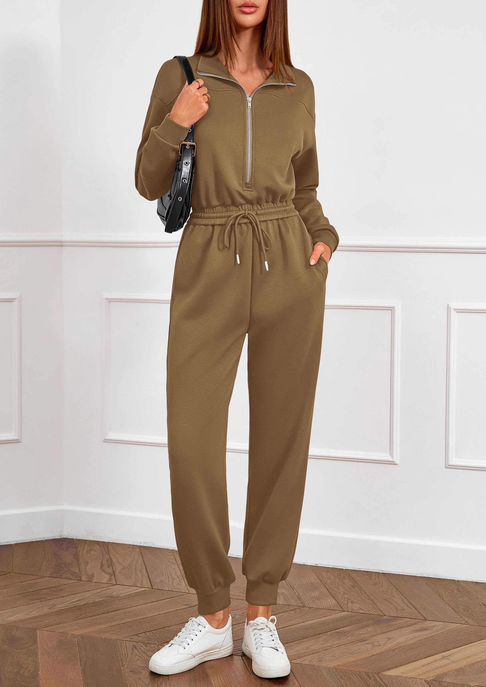 Long Sleeve Jumpsuits for Women Fall One Piece Travel Outfits