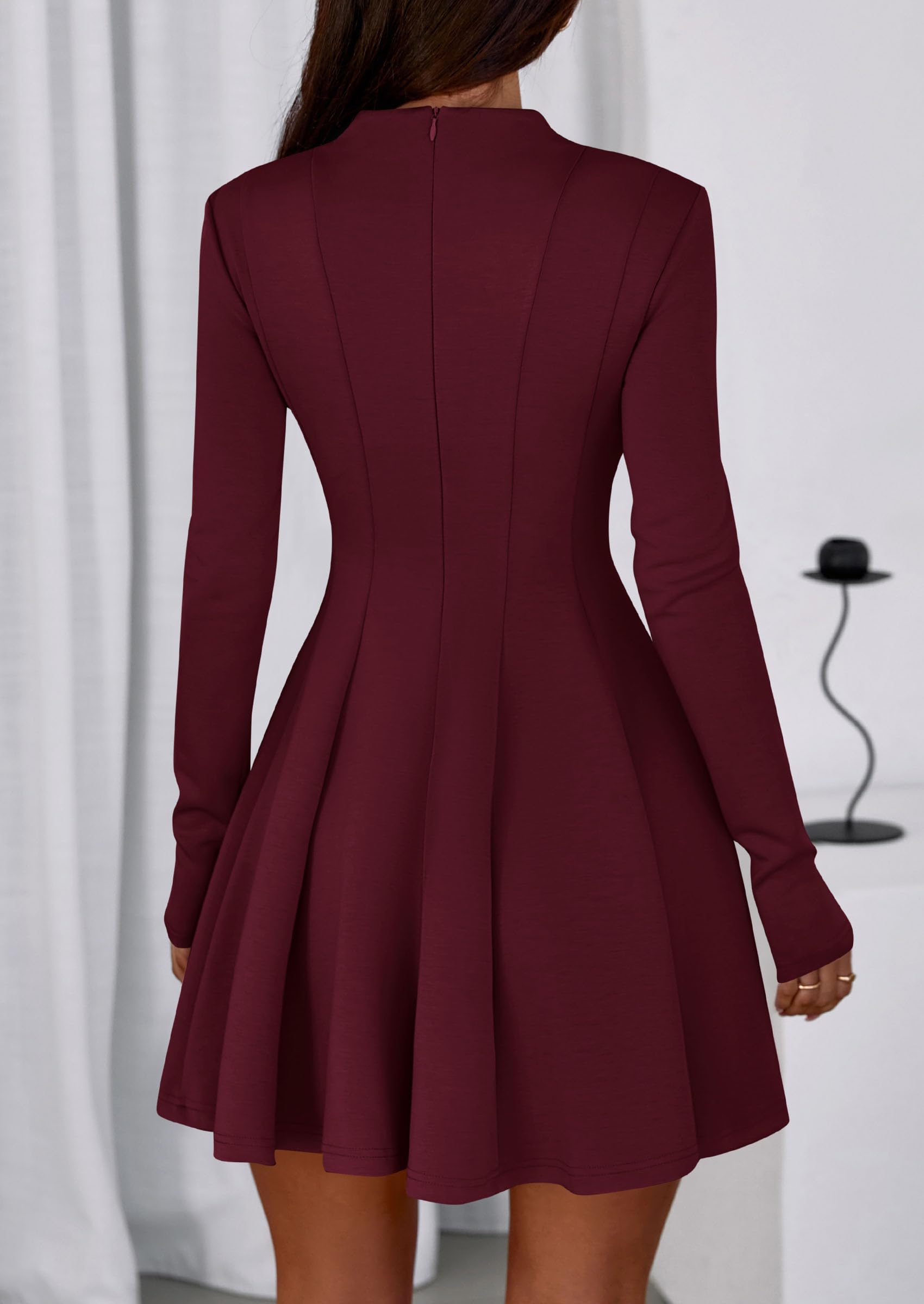 Fall Dresses for Women Long Sleeve Flowy Mini Homecoming Dress