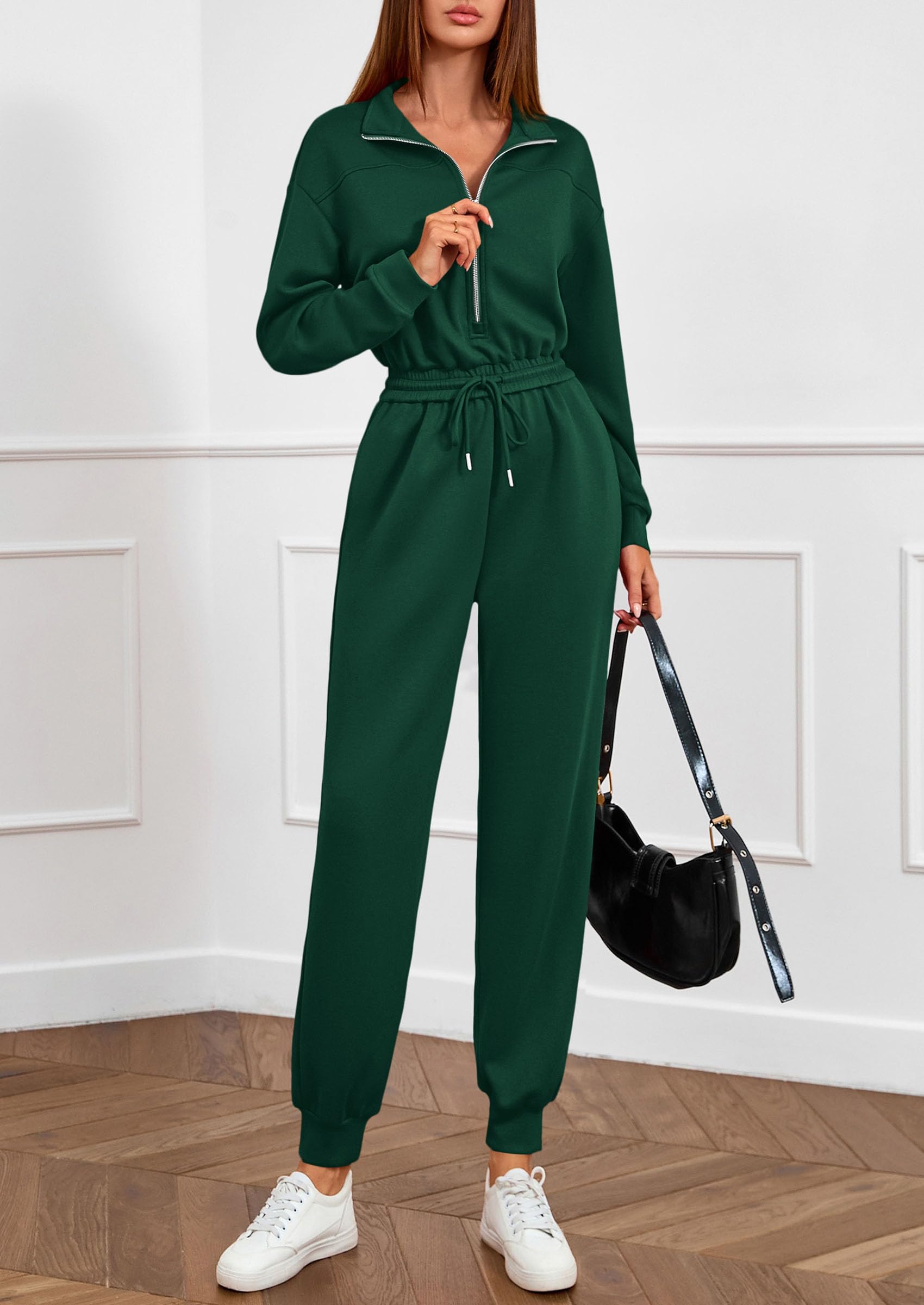 Long Sleeve Jumpsuits for Women Fall One Piece Travel Outfits