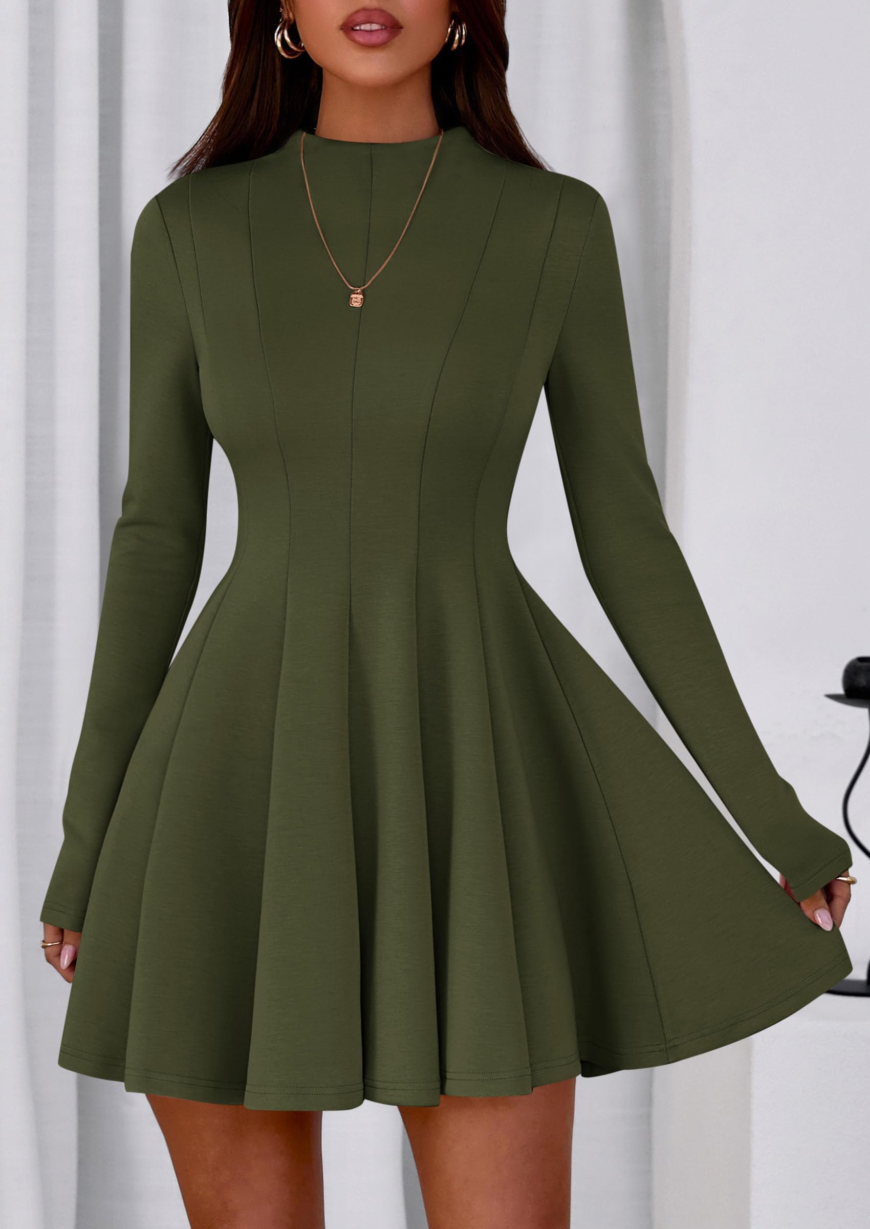 Fall Dresses for Women Long Sleeve Flowy Mini Homecoming Dress
