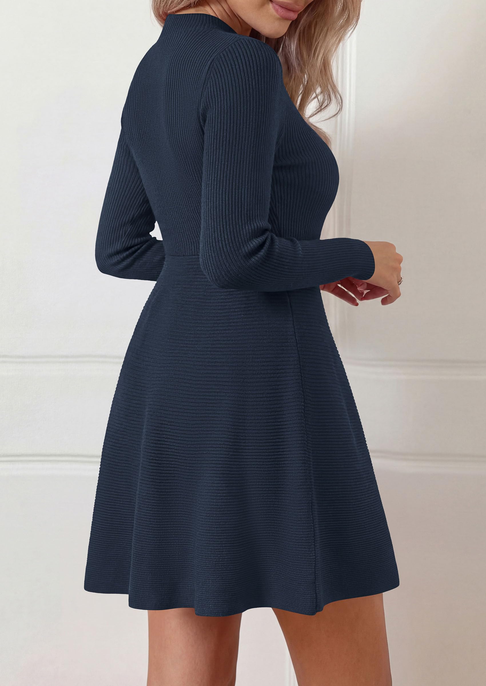 Women's Knit A Line Short Sweater Dress for Fall Wedding Guest