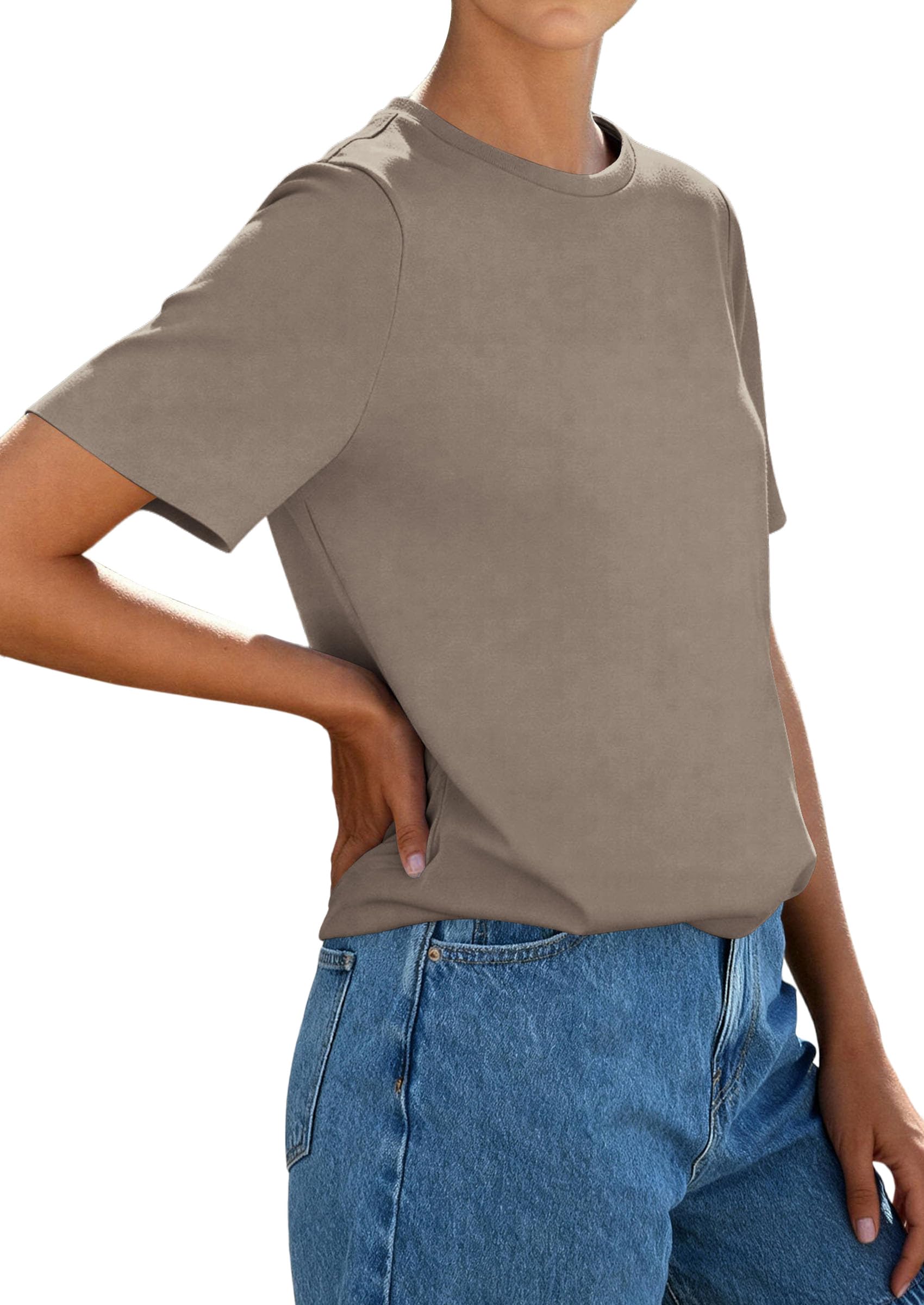 Women's Short Sleeve Cotton Tops Summer Casual T-Shirt 2026