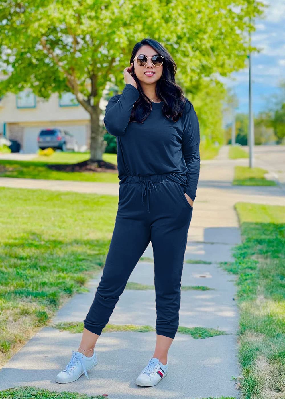 Airport Travel Outfit Women Fall 2 Piece Matching Lounge Sets