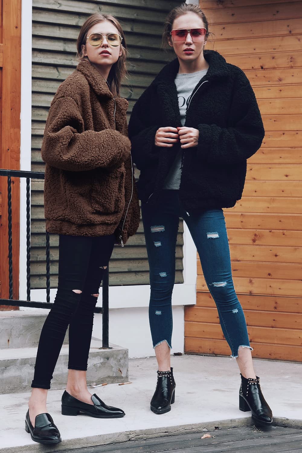 Oversized Sherpa Fleece Jacket Women's Winter Coats Outerwear