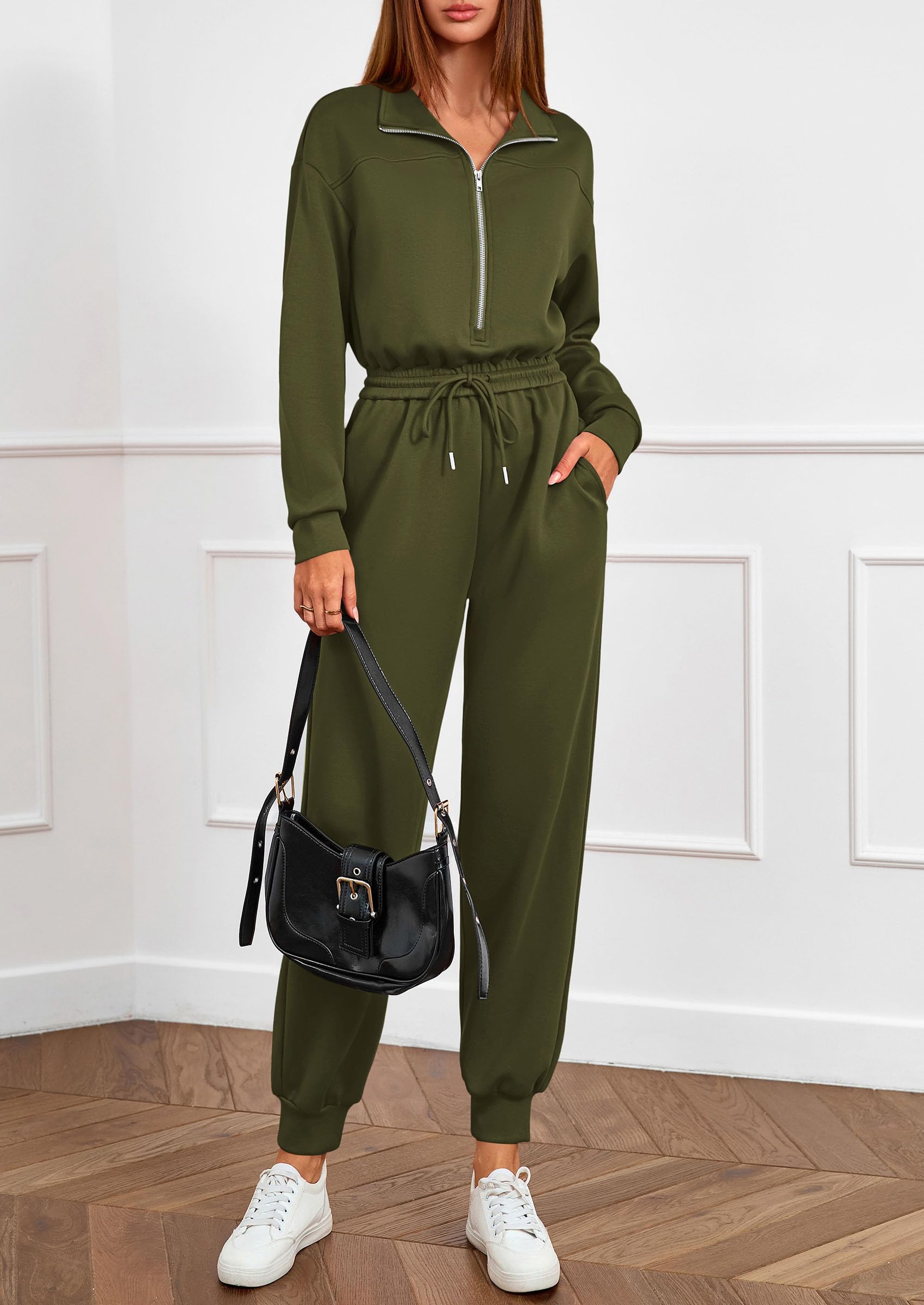 Long Sleeve Jumpsuits for Women Fall One Piece Travel Outfits
