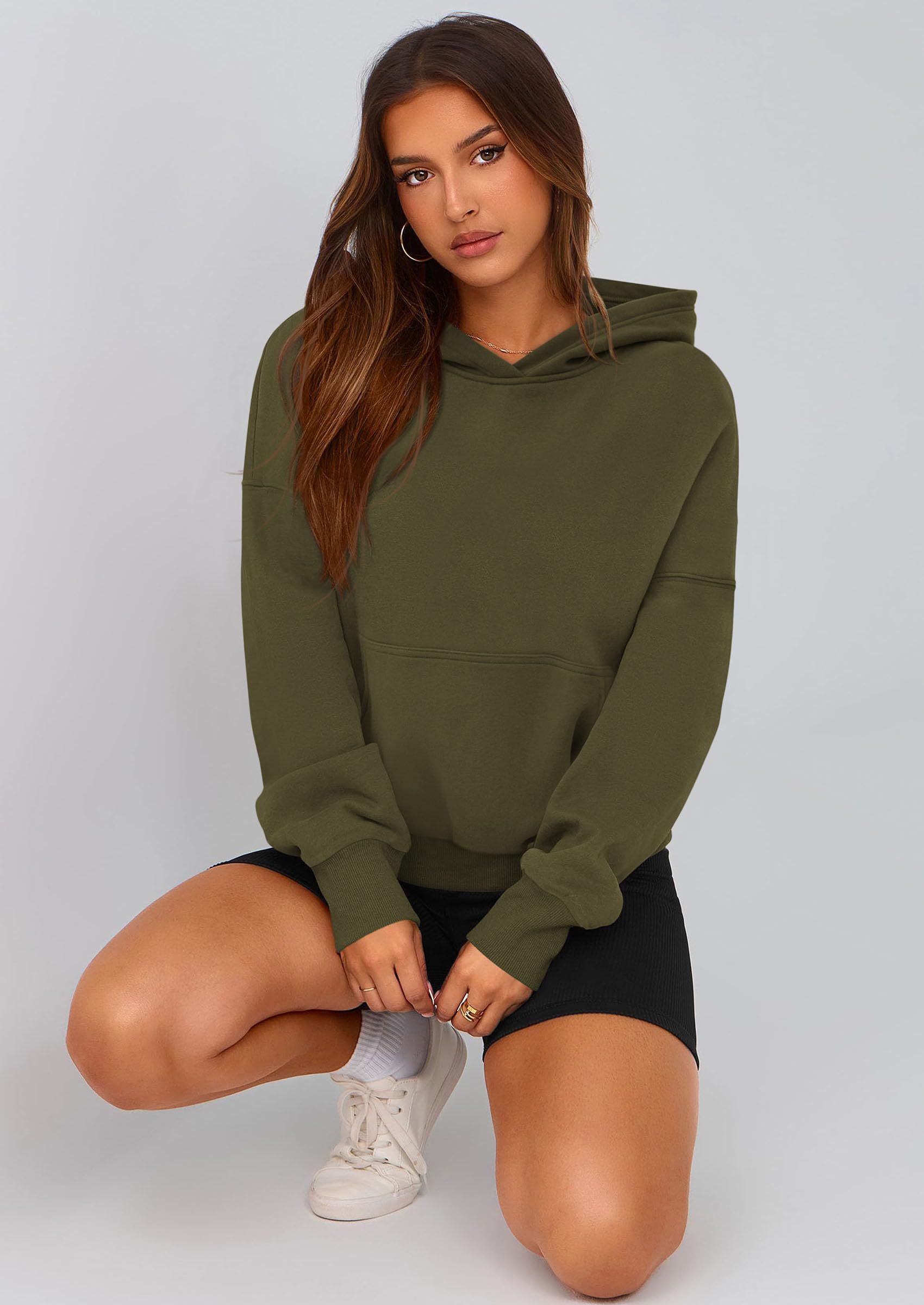 Women's Fall Half Zip Cropped Hoodie Sweatshirt
