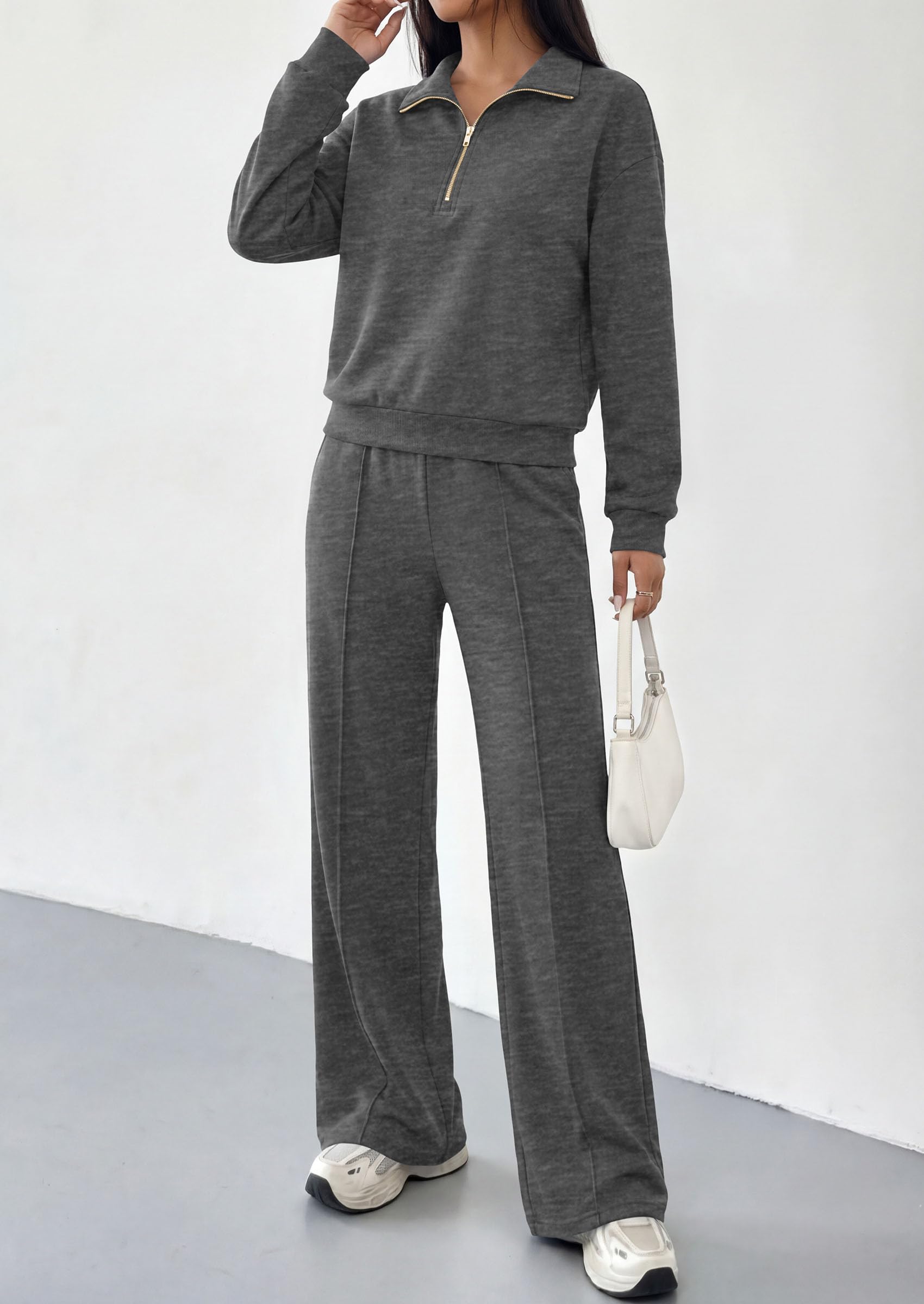 Women's Lounge Sets 2 Piece Outfits Sweatsuits,Grey,S