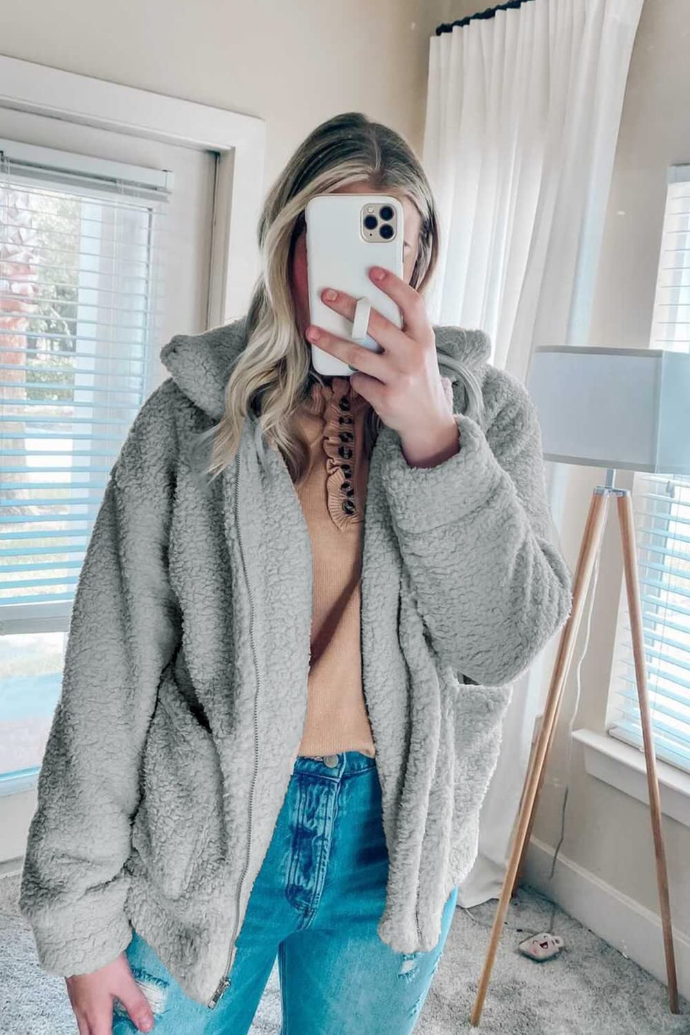 Oversized Sherpa Fleece Jacket Women's Winter Coats Outerwear
