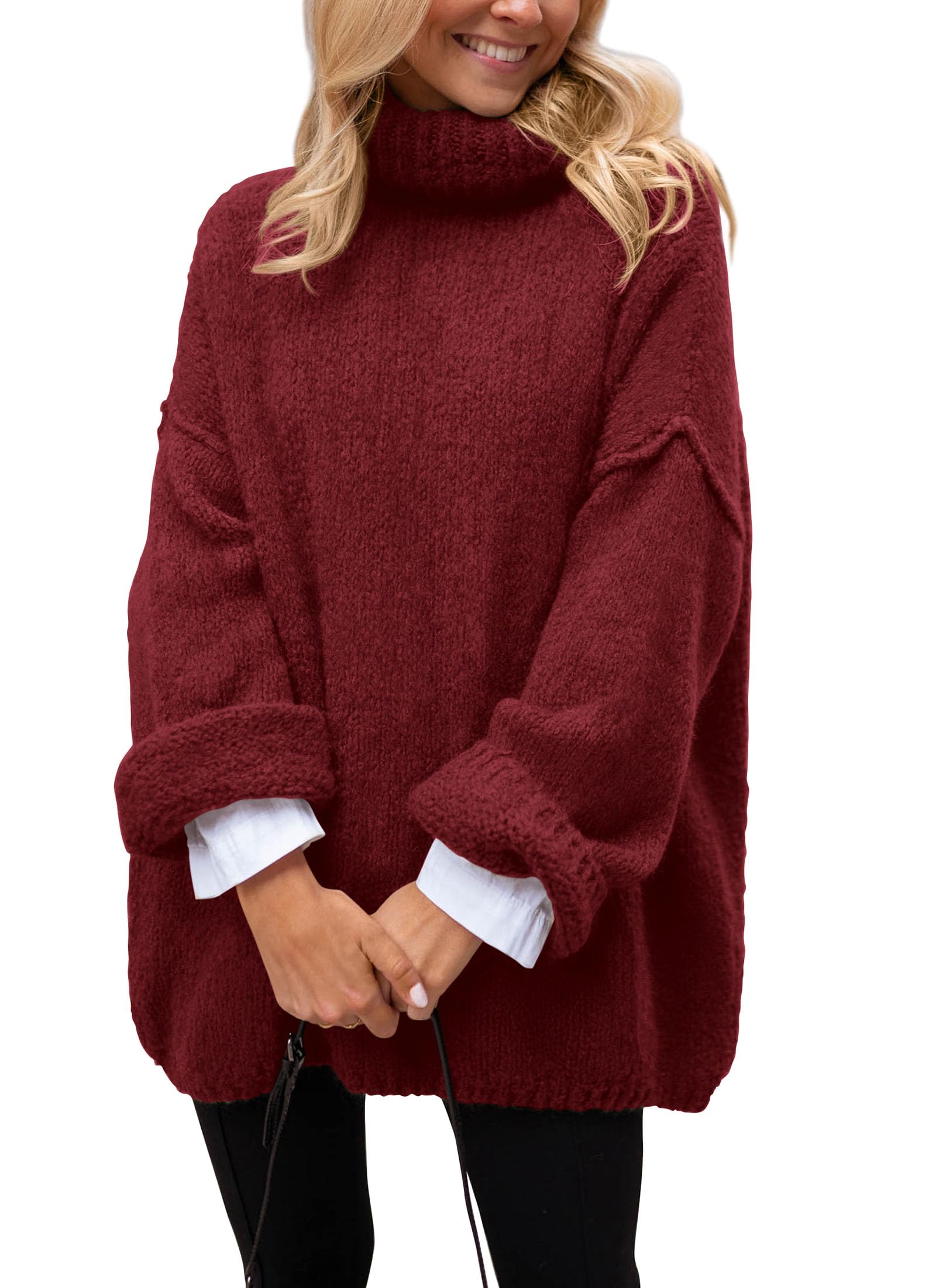 Women's Cozy Chunky Knit Oversized Fall Turtleneck Sweaters