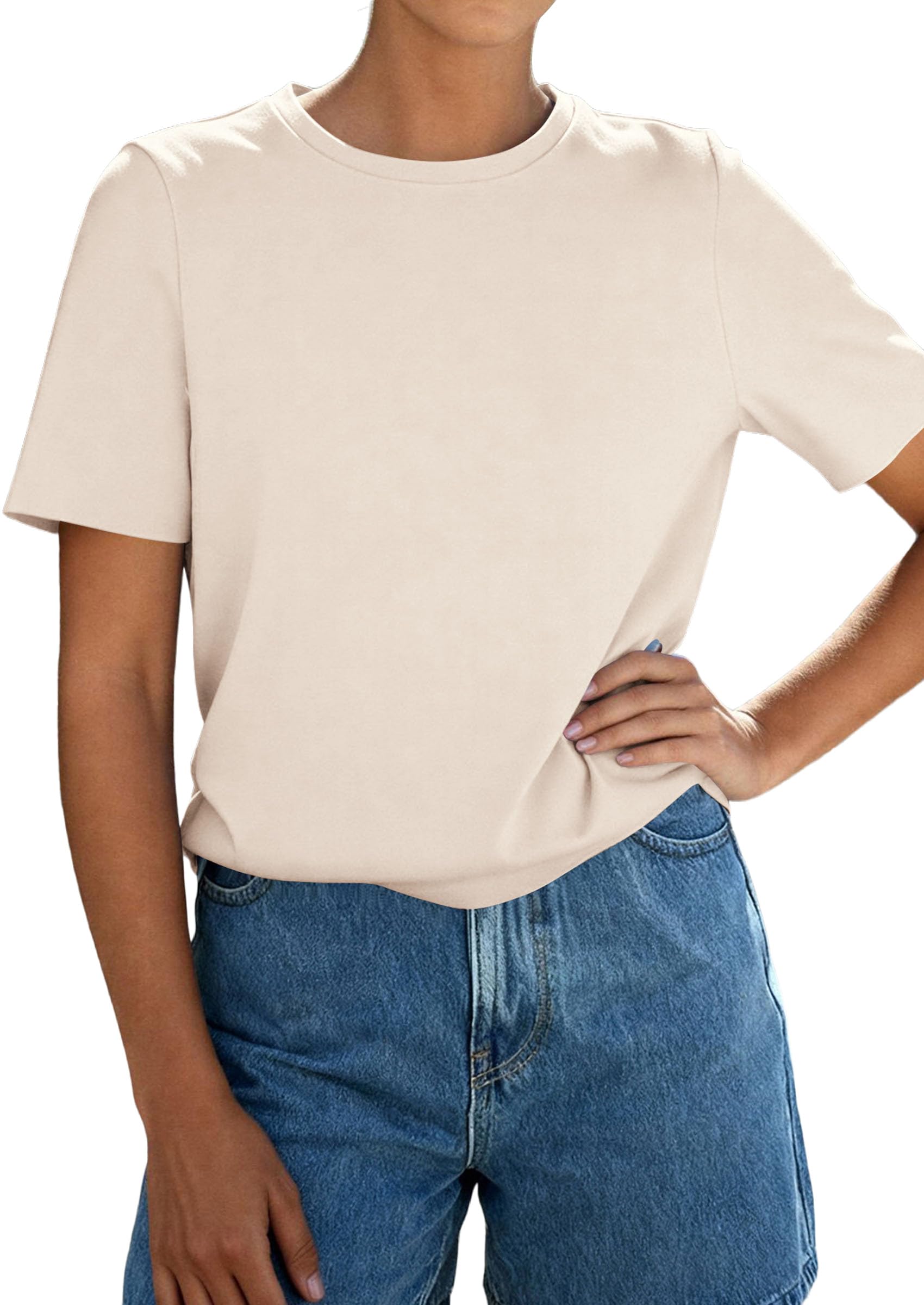 Women's Short Sleeve Cotton Tops Summer Casual T-Shirt 2026