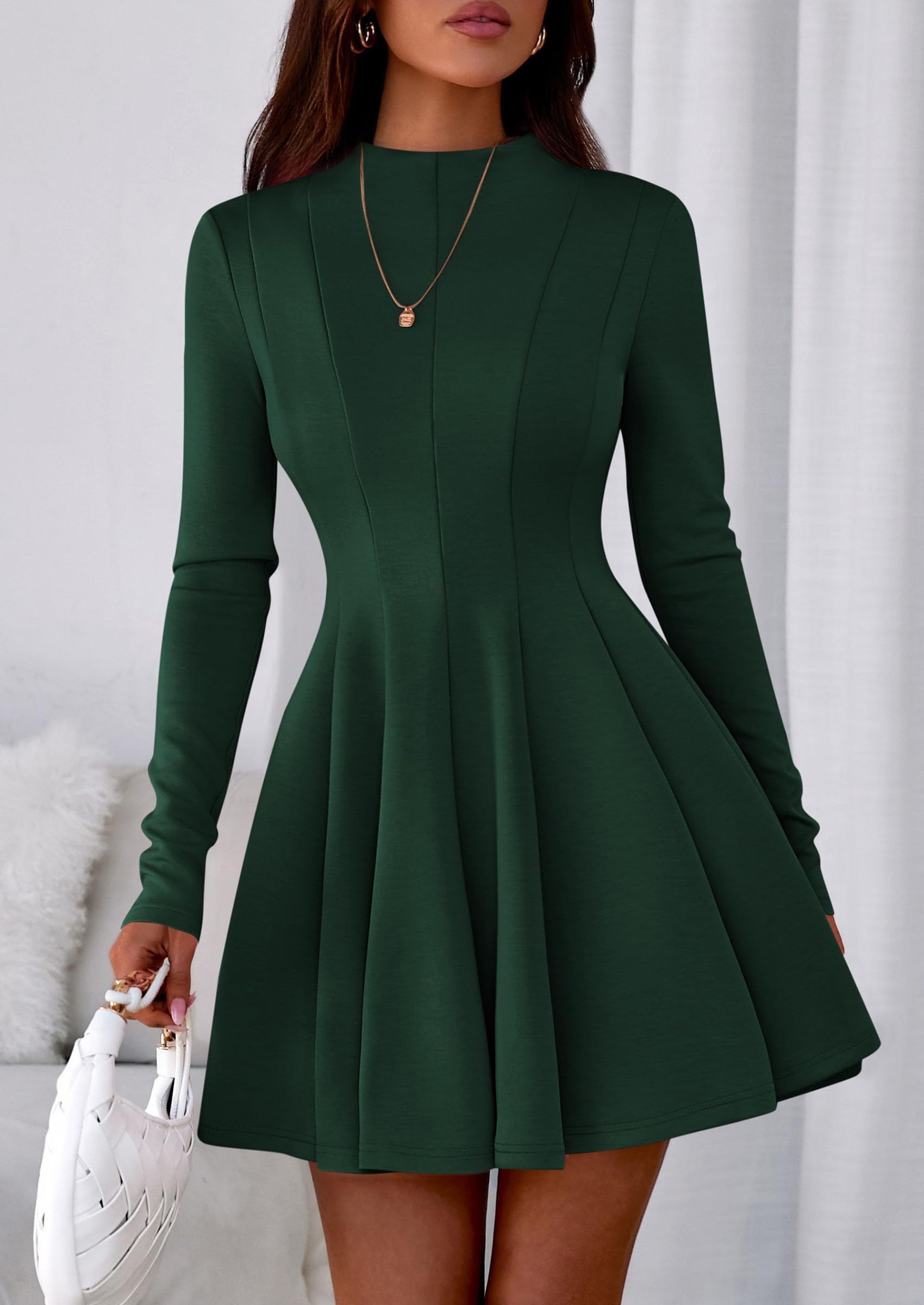 Fall Dresses for Women Long Sleeve Flowy Mini Homecoming Dress