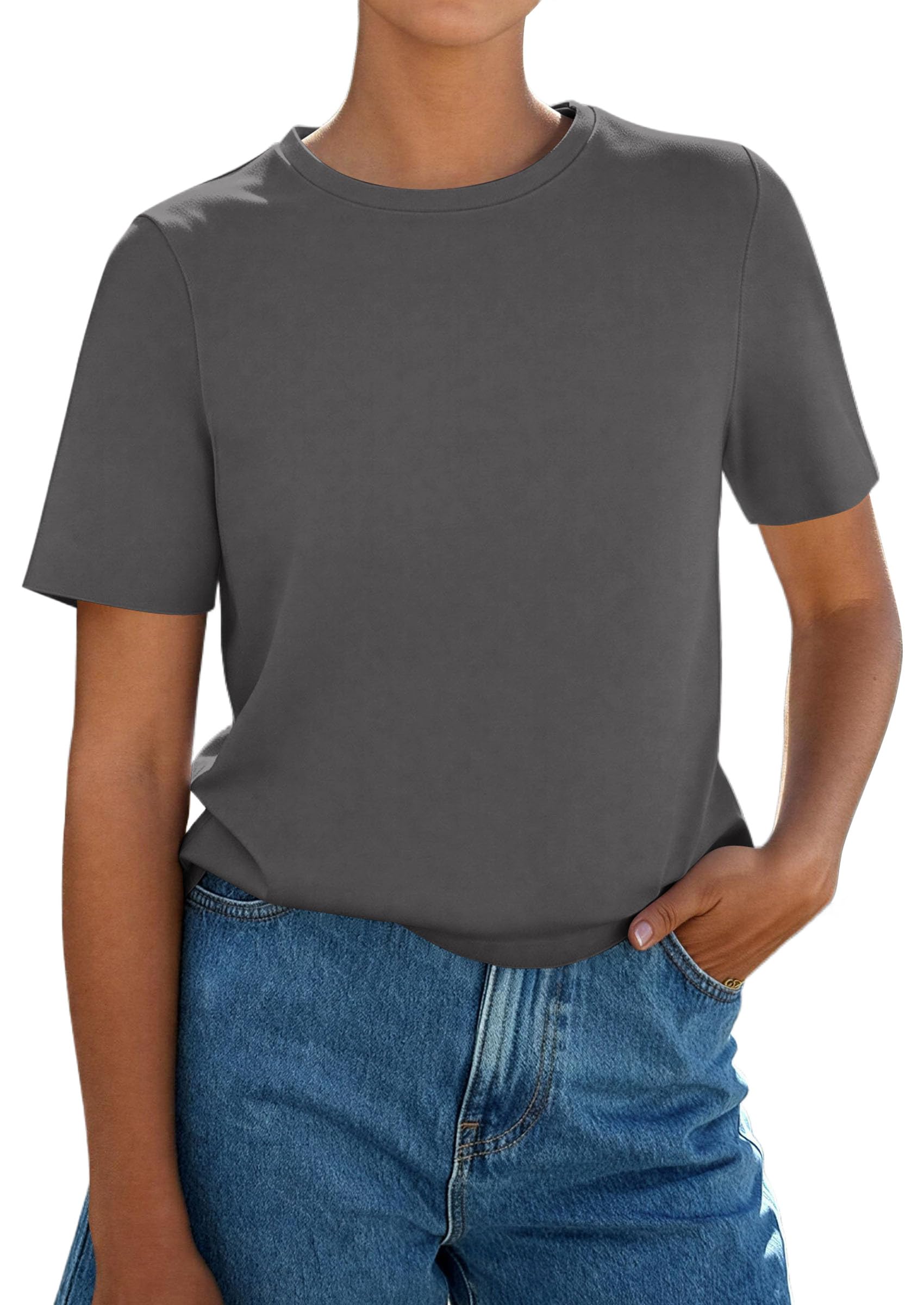 Women's Short Sleeve Cotton Tops Summer Casual T-Shirt 2026