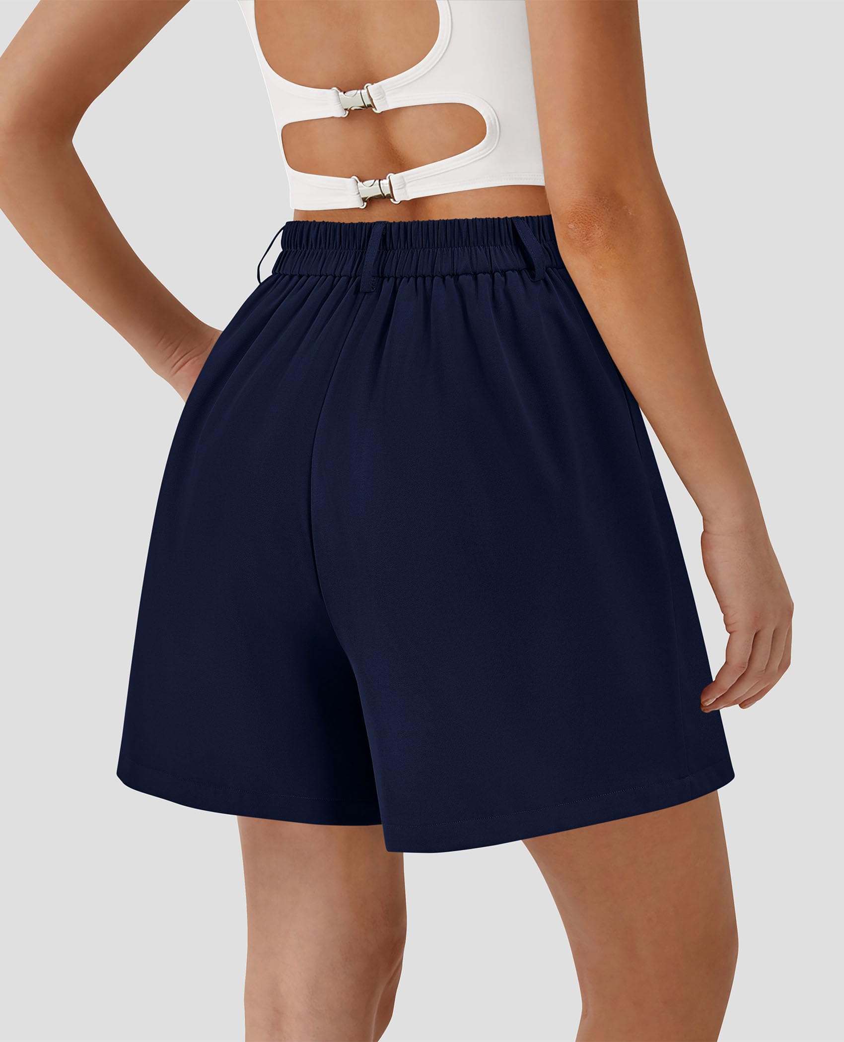 Women's Summer Shorts Business Casual Outfits,Blue,S