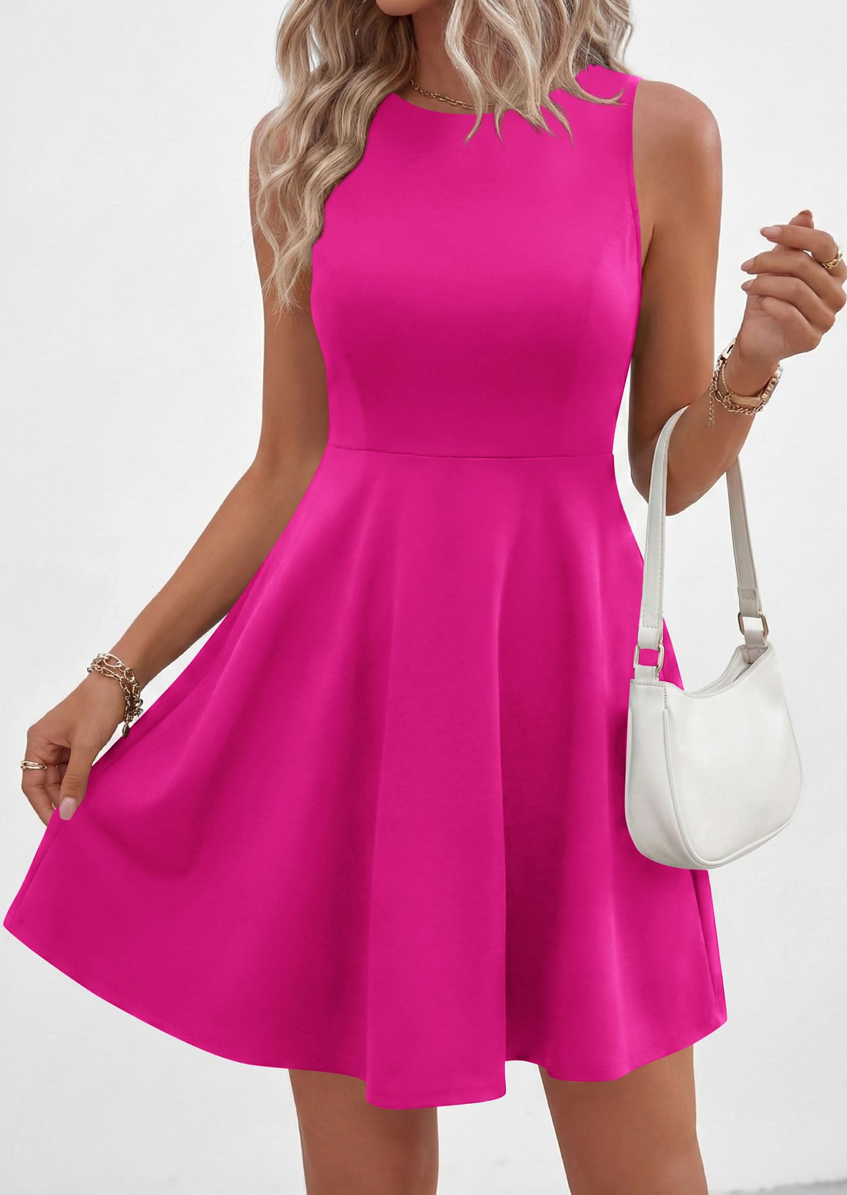 A Line Cocktail Dresses for Women Elegant, Hot Pink,S