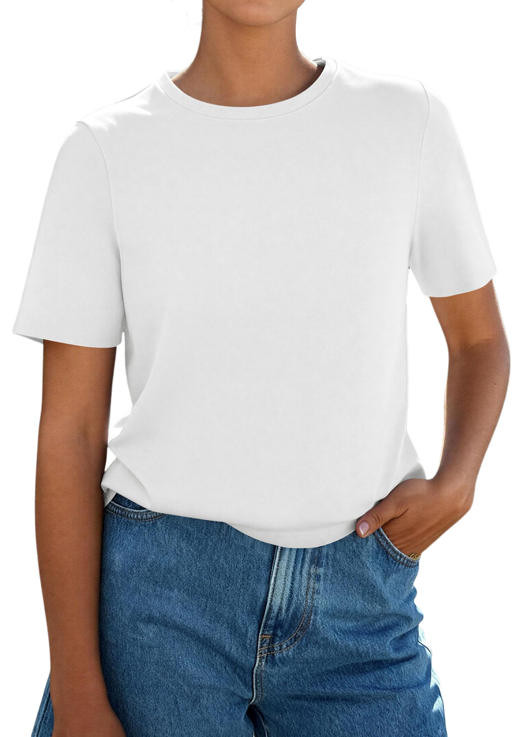 Women's Short Sleeve Cotton Tops Summer Casual T-Shirt 2026