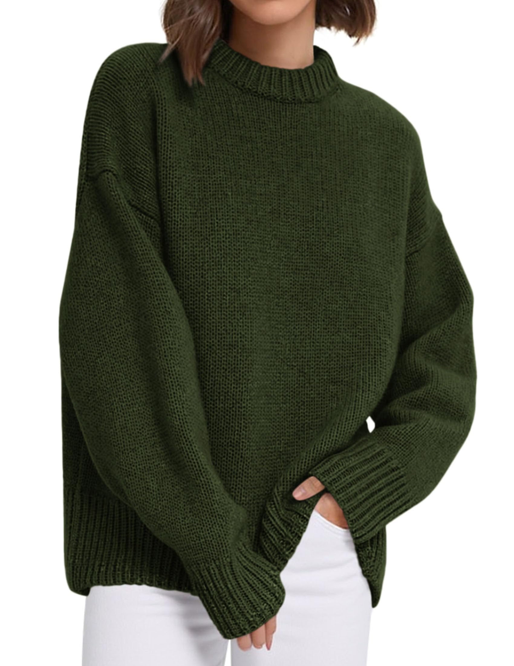 Casual Rollneck Sweater Womens Fall Fashion 2026 Army Green,S