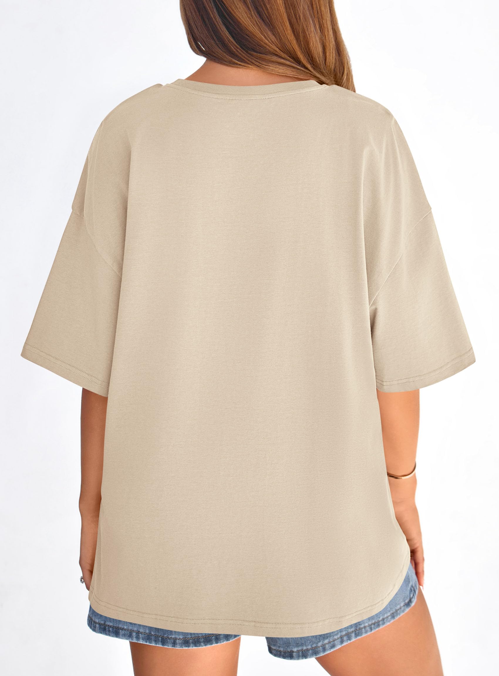 Women's Oversized Tshirts Going Out Tops (Apricot,S)