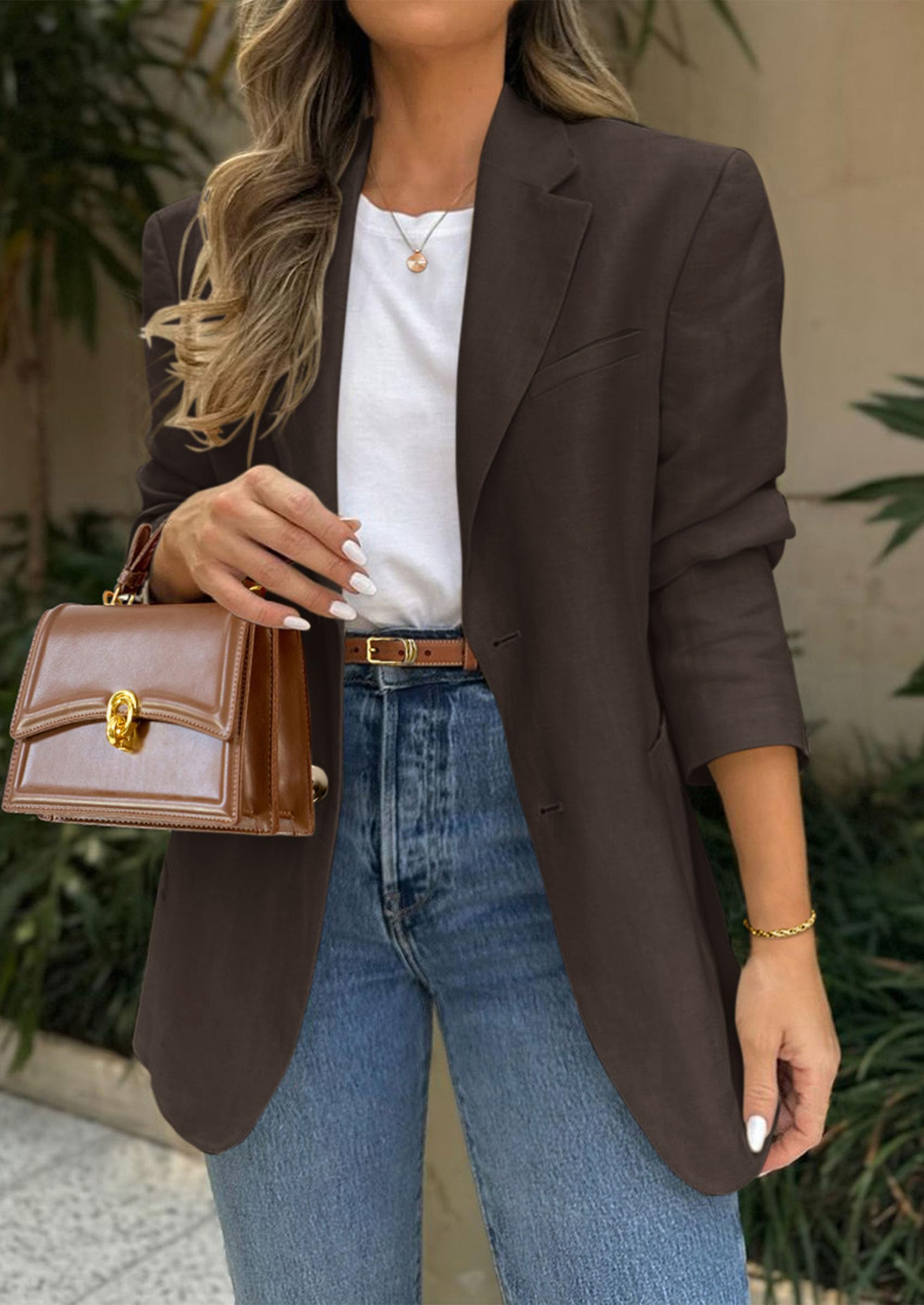 2026 Blazers for Women Business Casual,Coffee,XS
