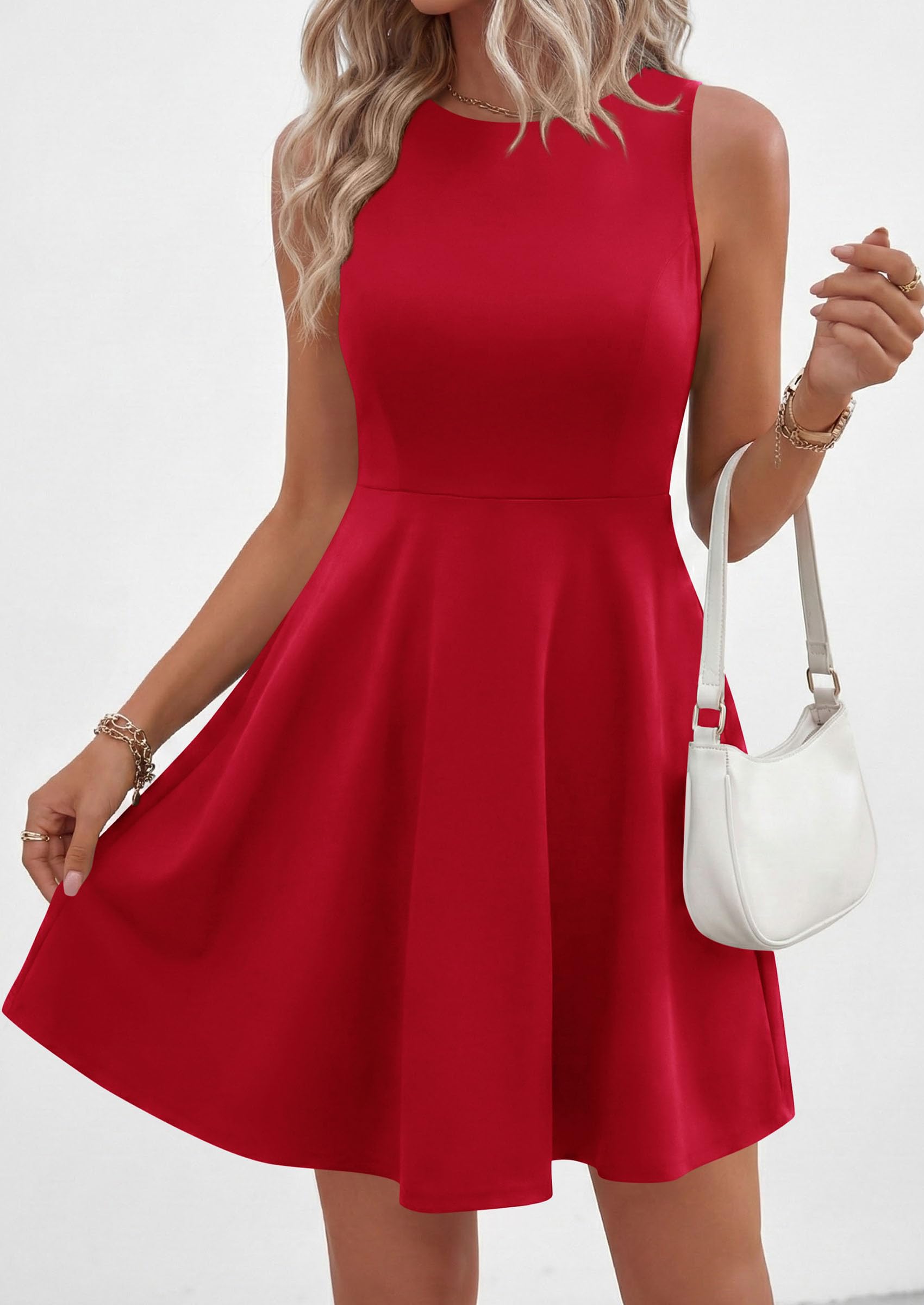 A Line Cocktail Dresses for Women Elegant, Red,S