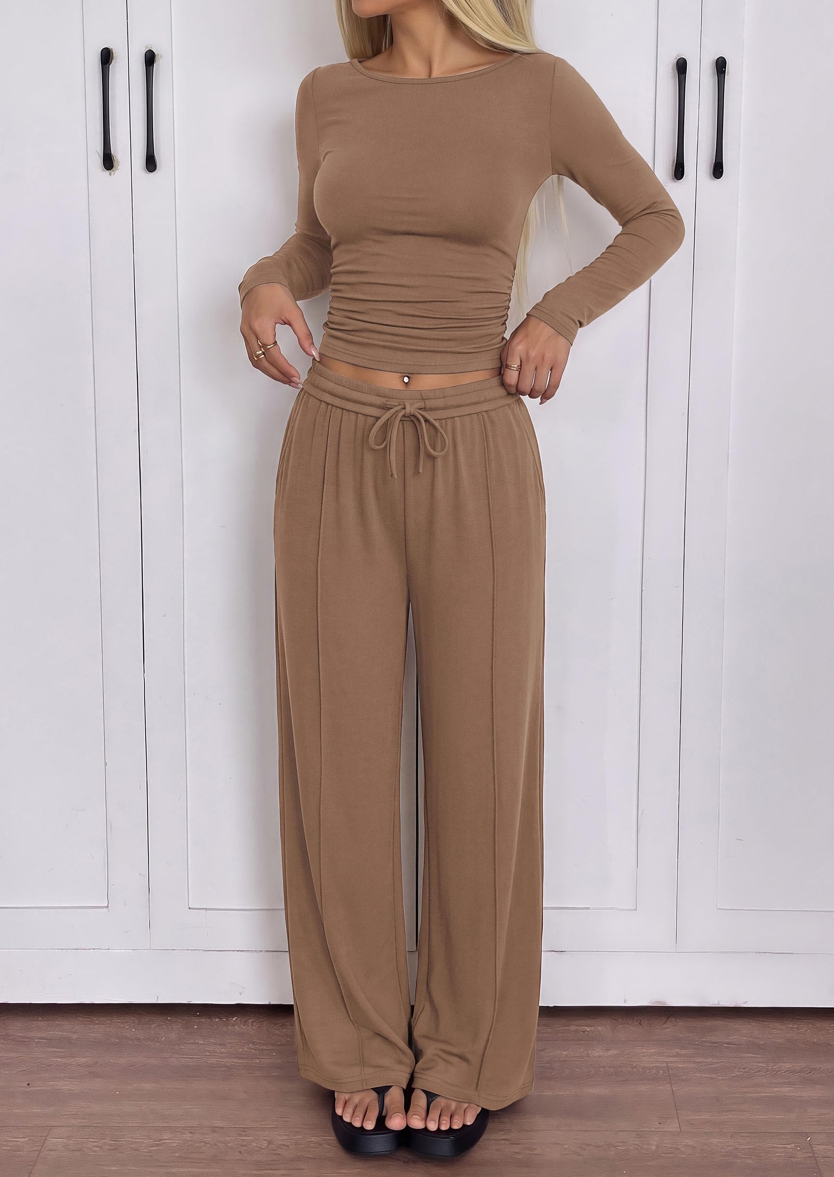 Womens 2 Piece Lounge Sets Fall Fashion Airport Travel Outfits