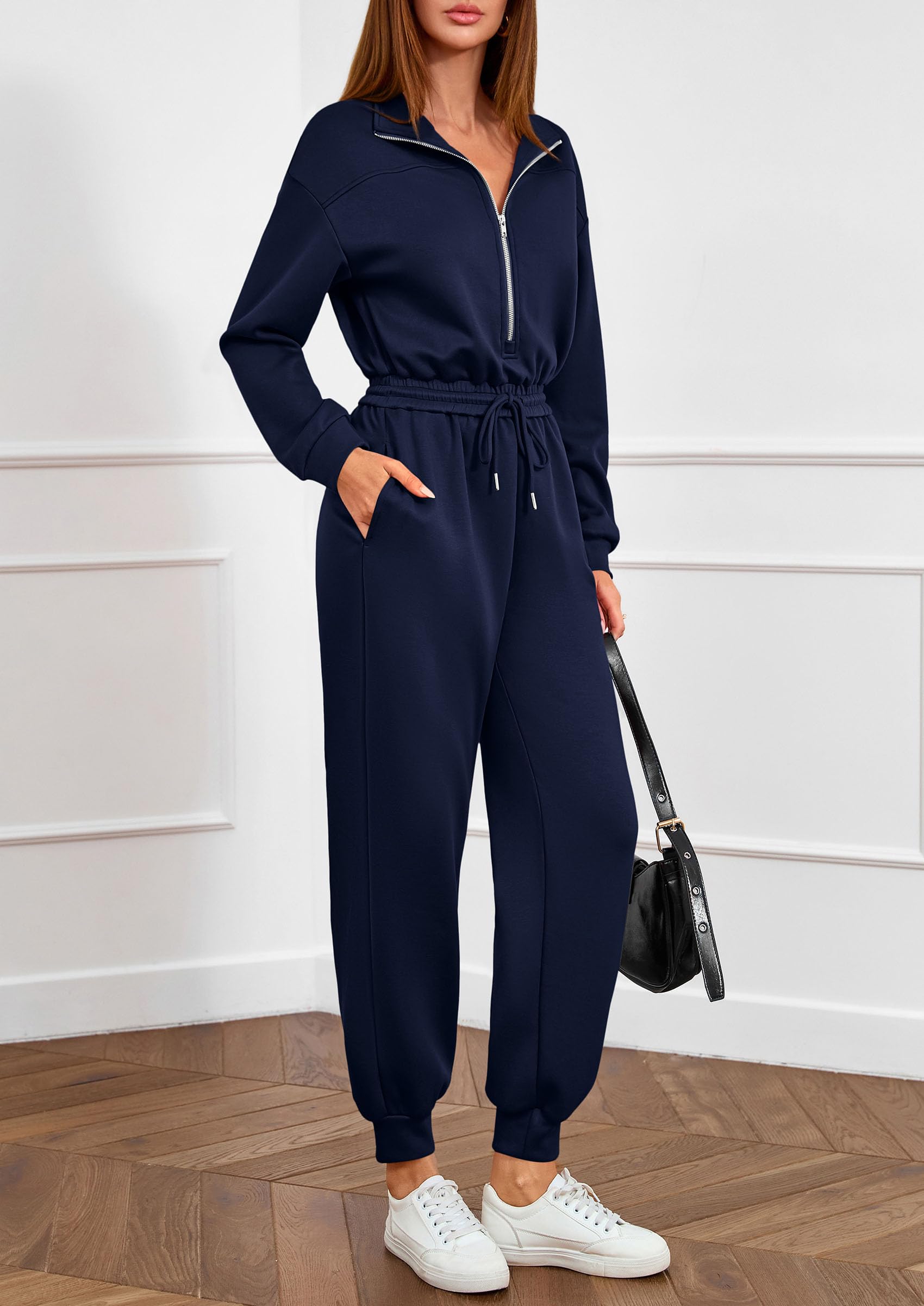 Long Sleeve Jumpsuits for Women Fall One Piece Travel Outfits