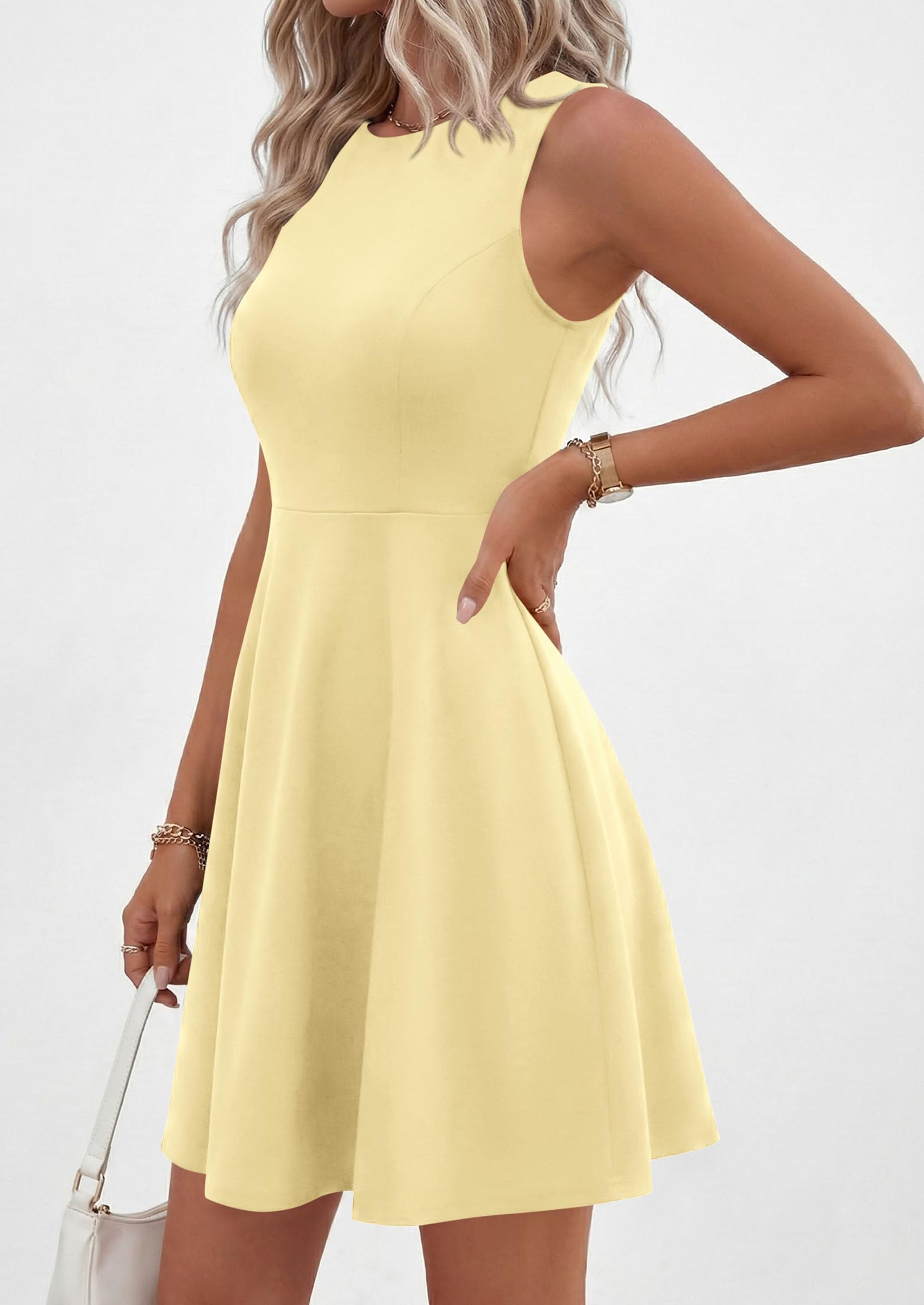 A Line Cocktail Dresses for Women Elegant, Yellow,S