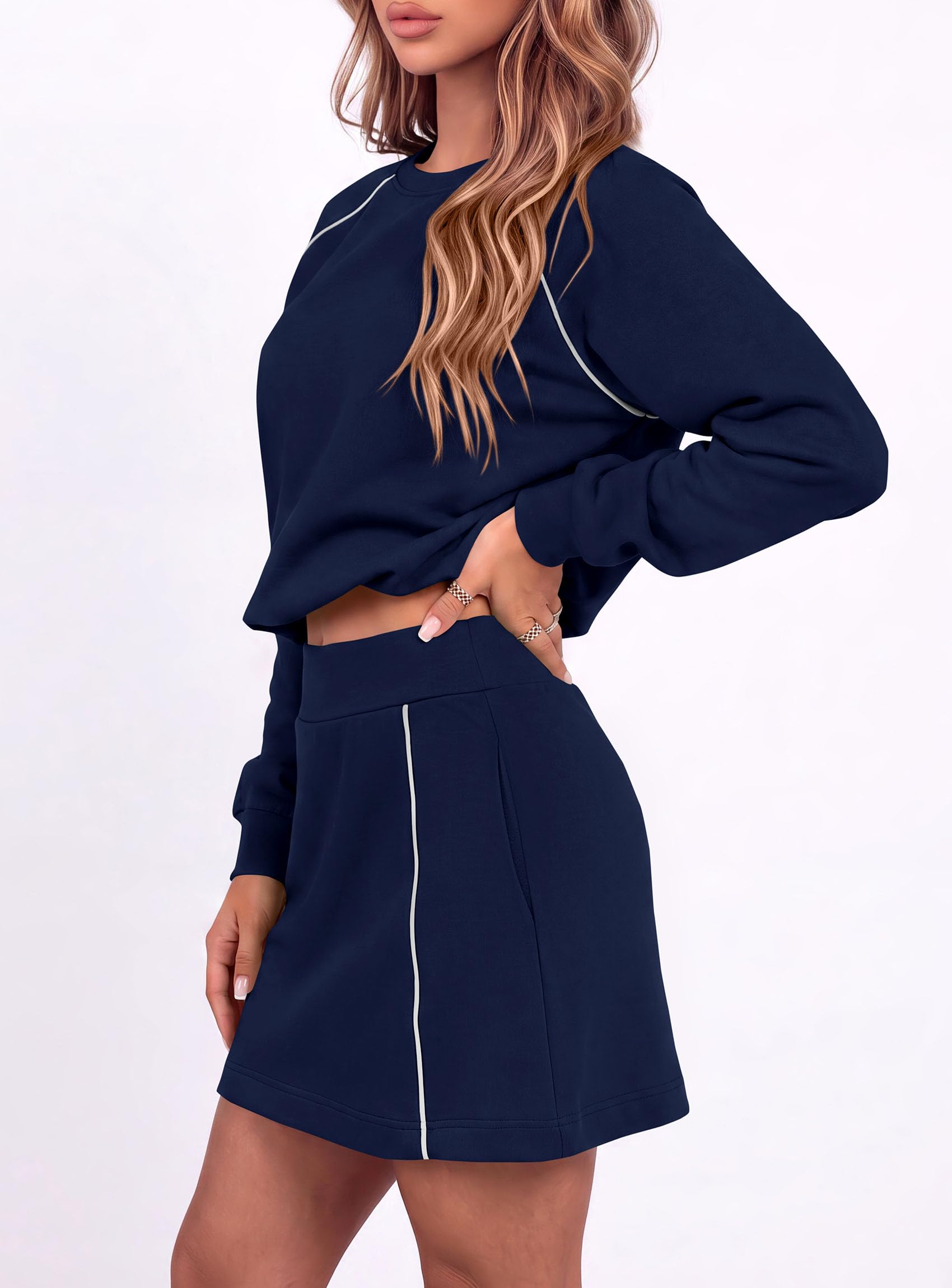 Women's Two Piece Airport Outfits Matching Skirt Sets