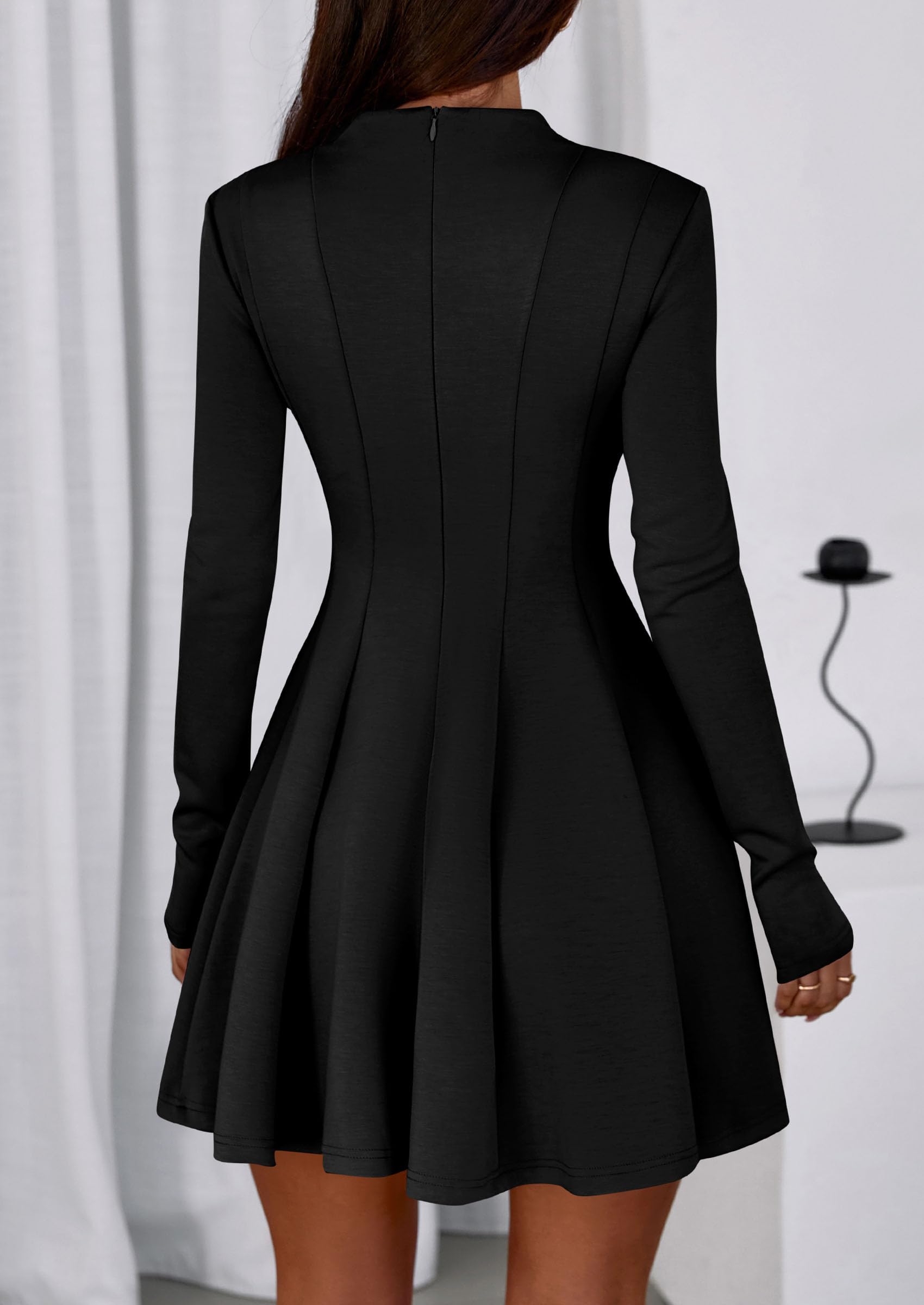 Fall Dresses for Women Long Sleeve Flowy Mini Homecoming Dress