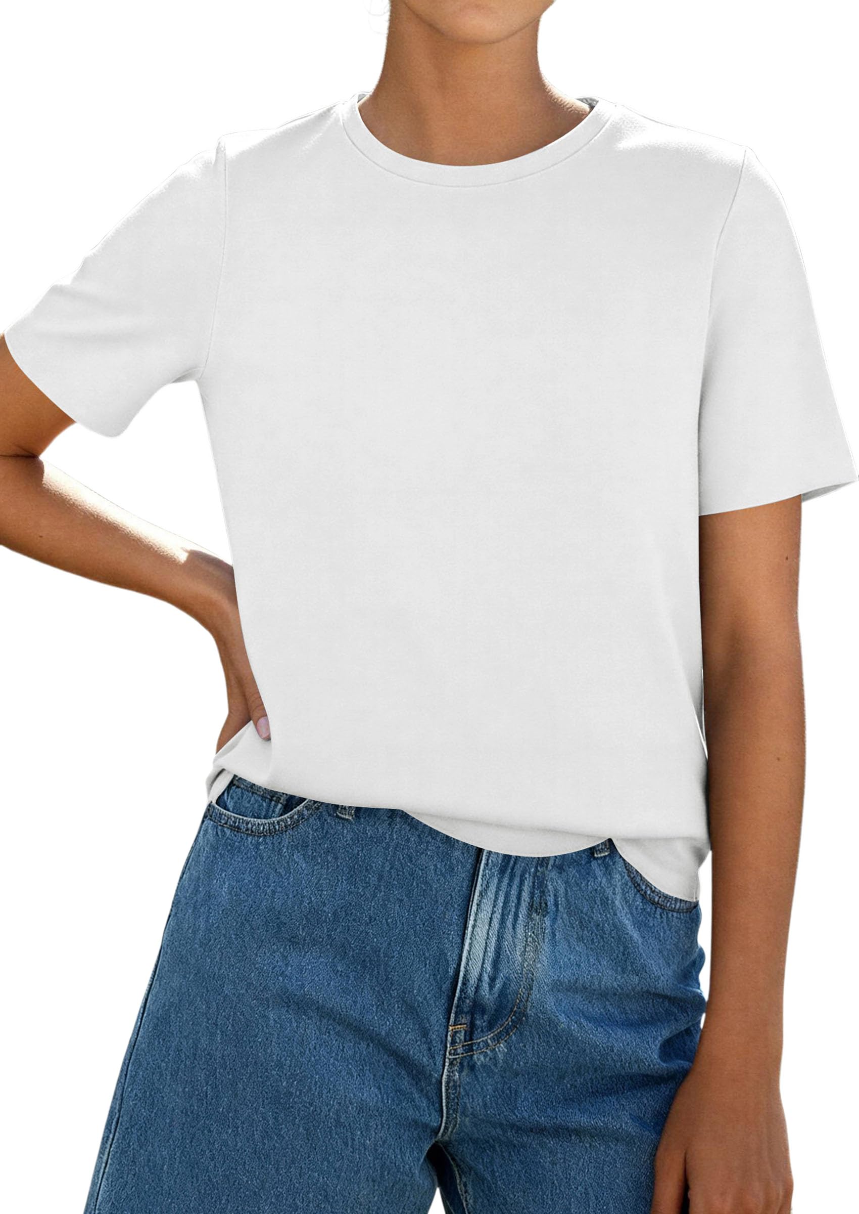 Women's Short Sleeve Cotton Tops Summer Casual T-Shirt 2026